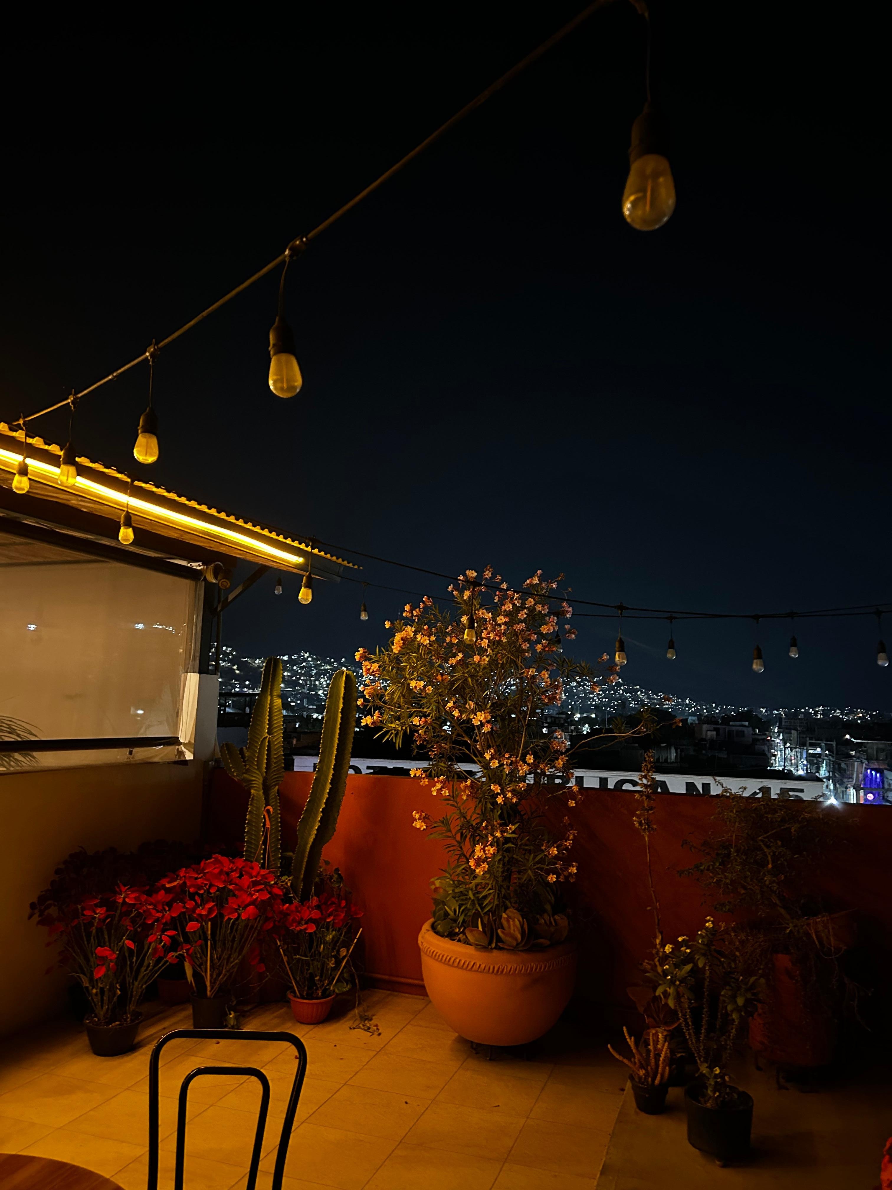 The terrace view is really pretty at night ❣️