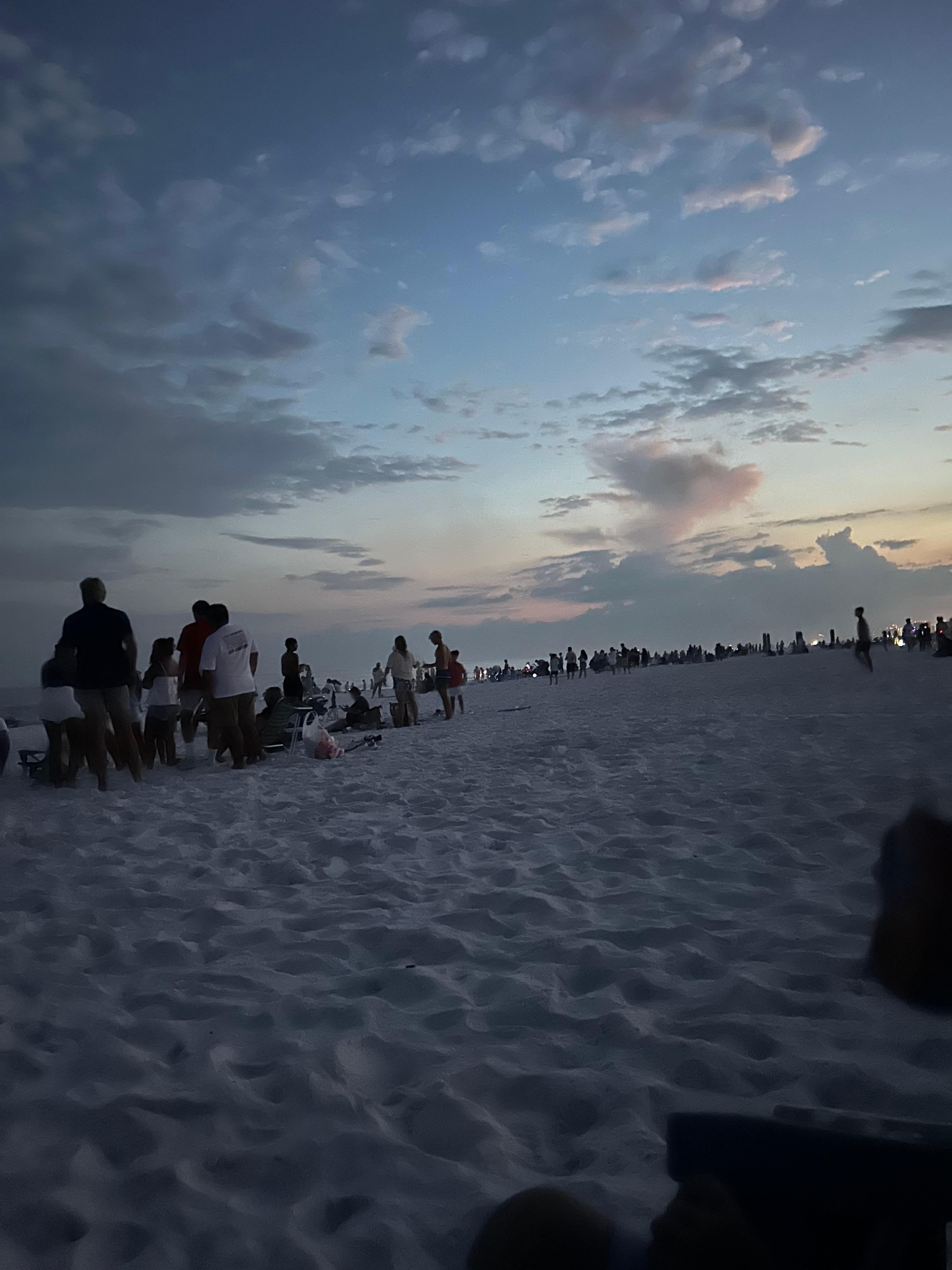 Getting ready for fireworks on the beach ! 