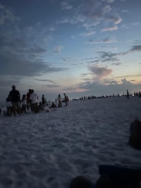 Getting ready for fireworks on the beach !