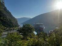 A view from above the hotel on hiking trail.