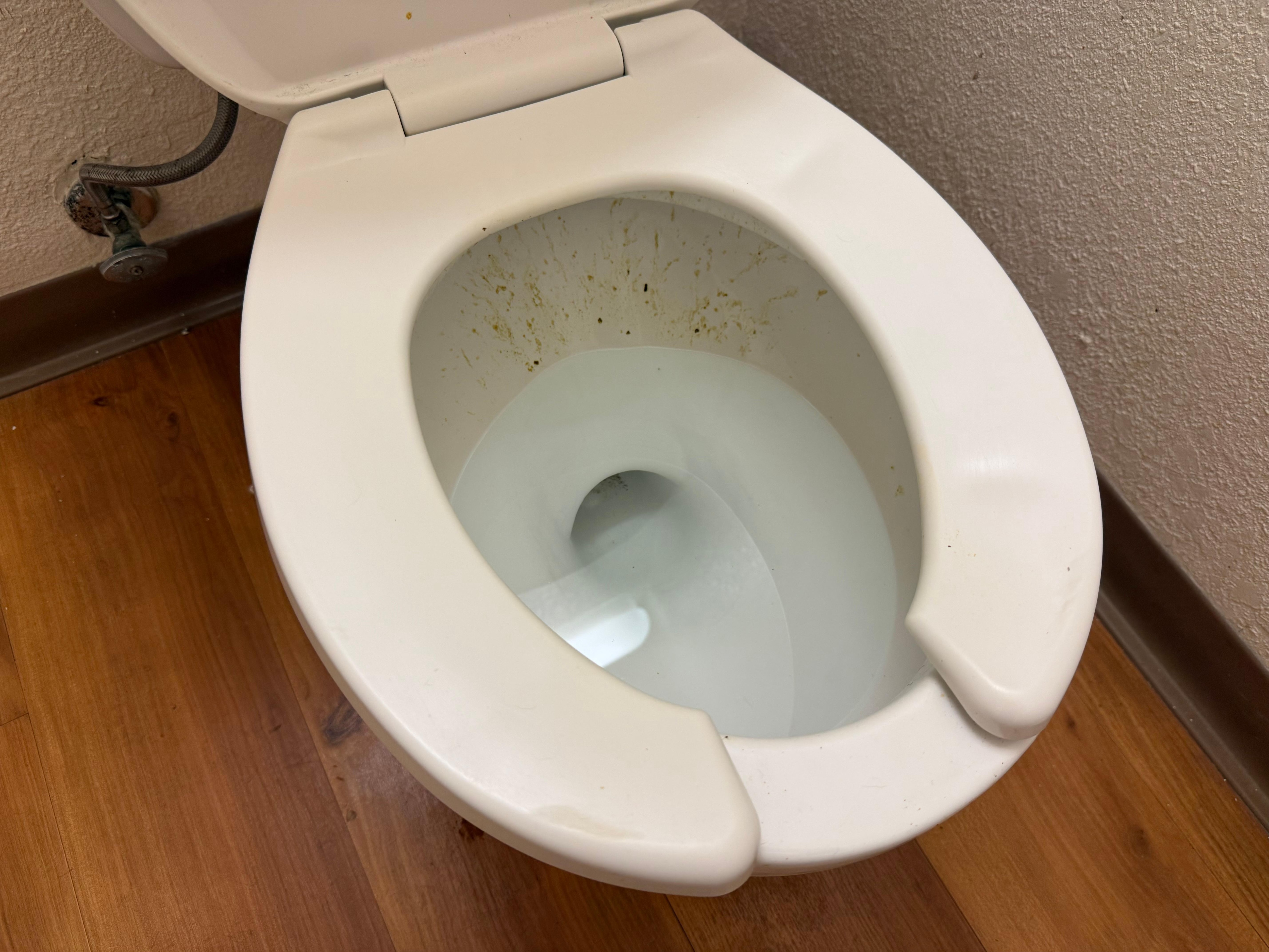 Diarrhea spray in bathroom.