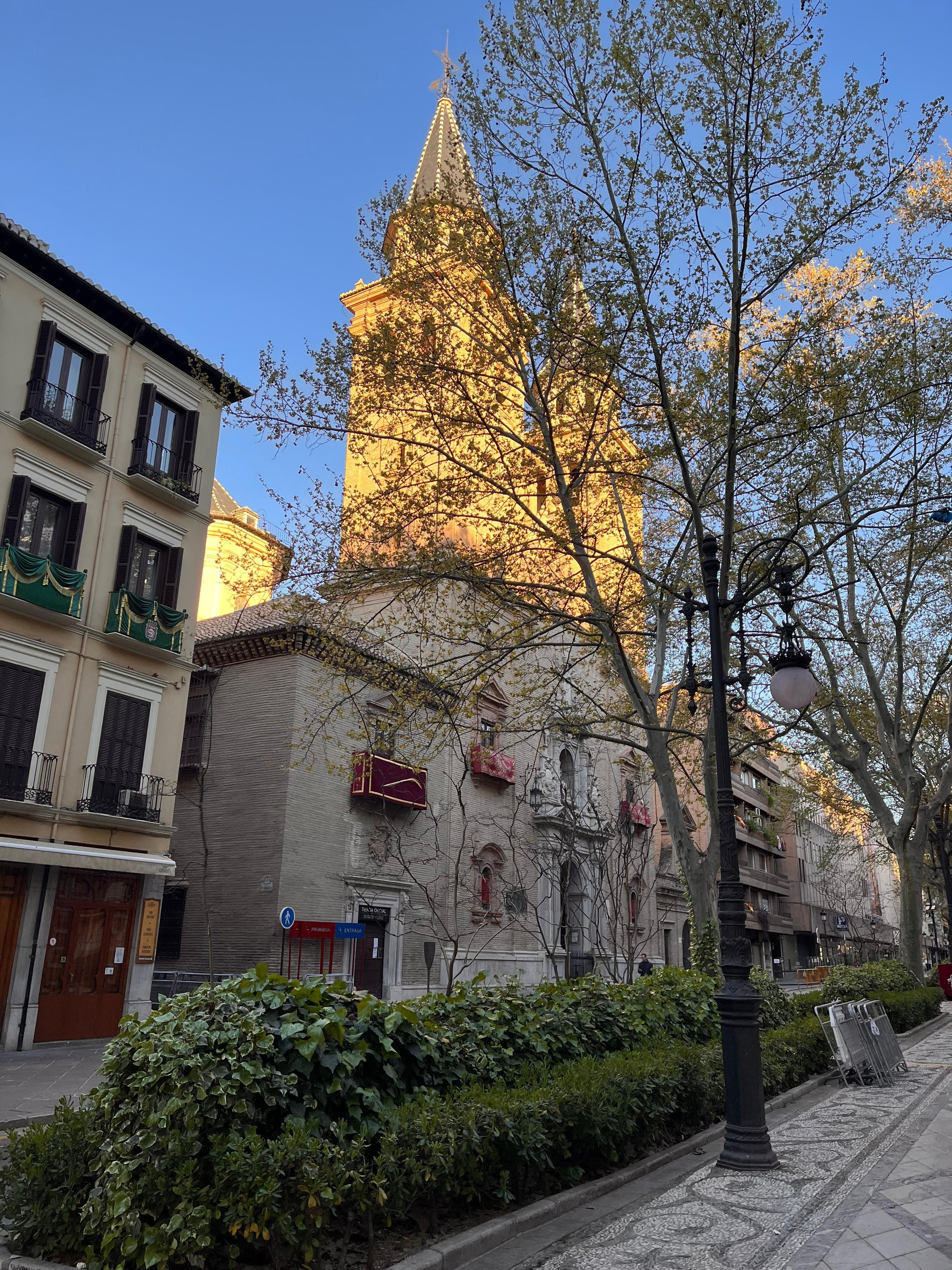 Outside hotel in Las Ramblas. 