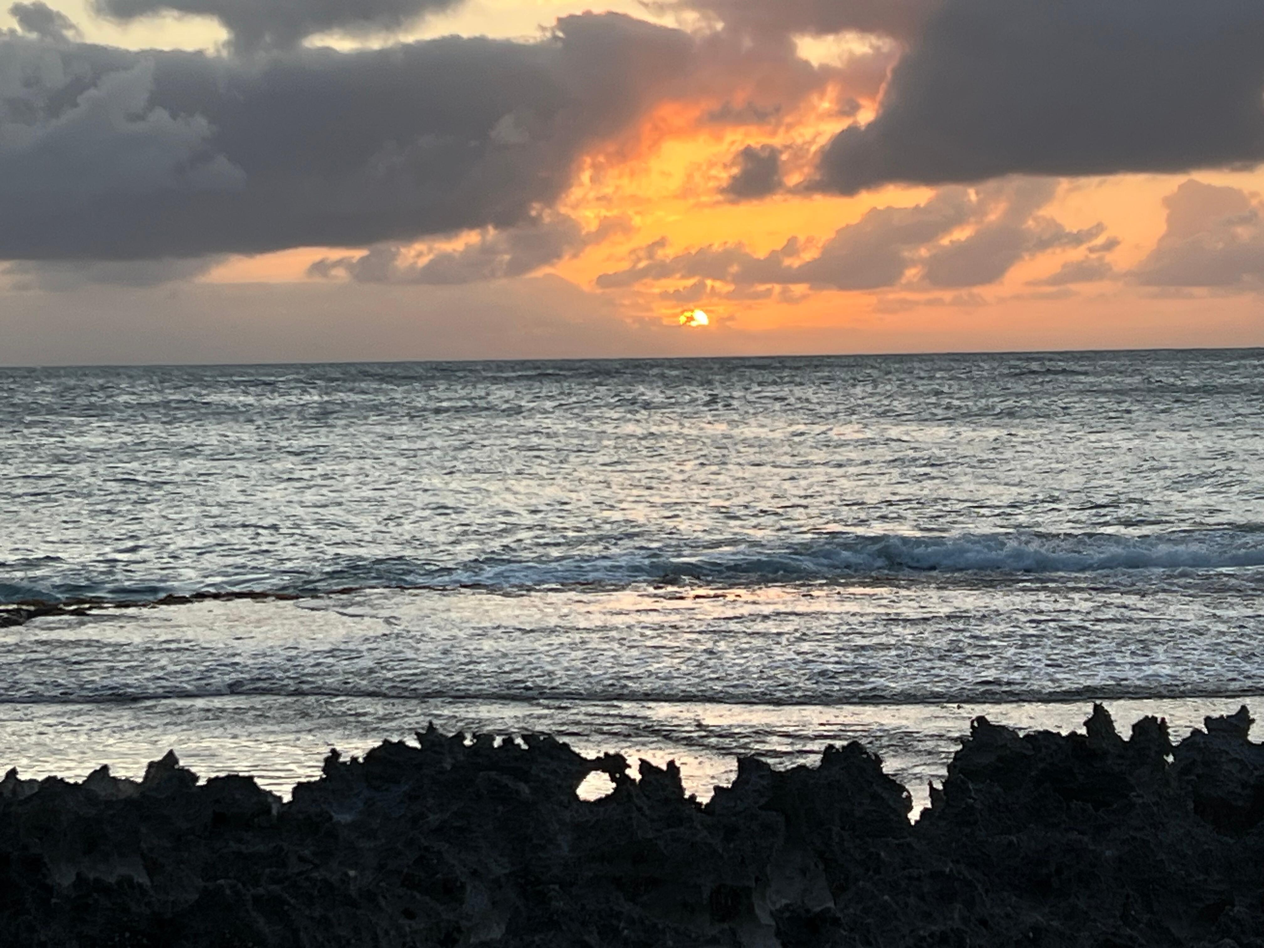 Sunset at walking distance beach