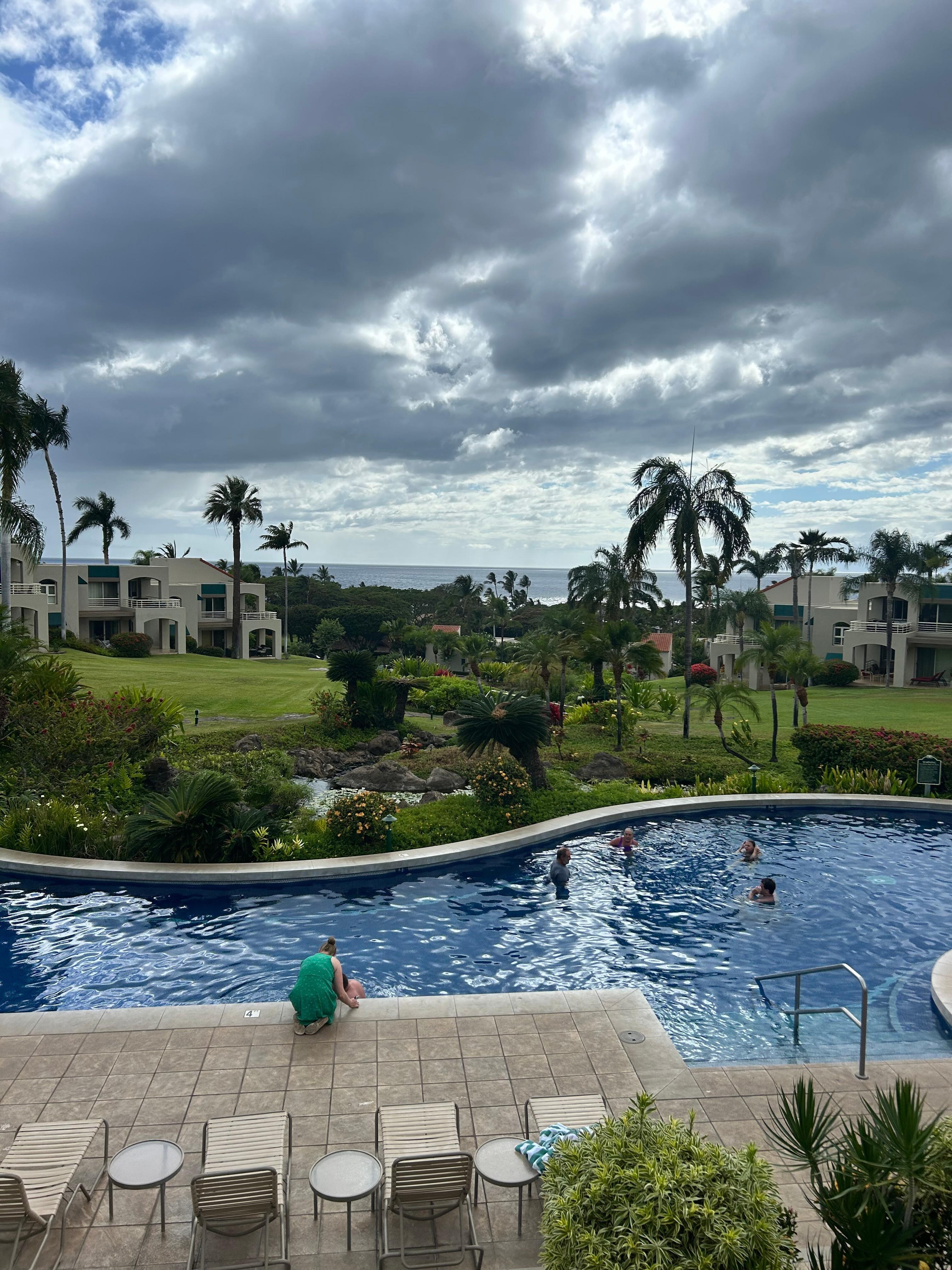 View from the pool.  