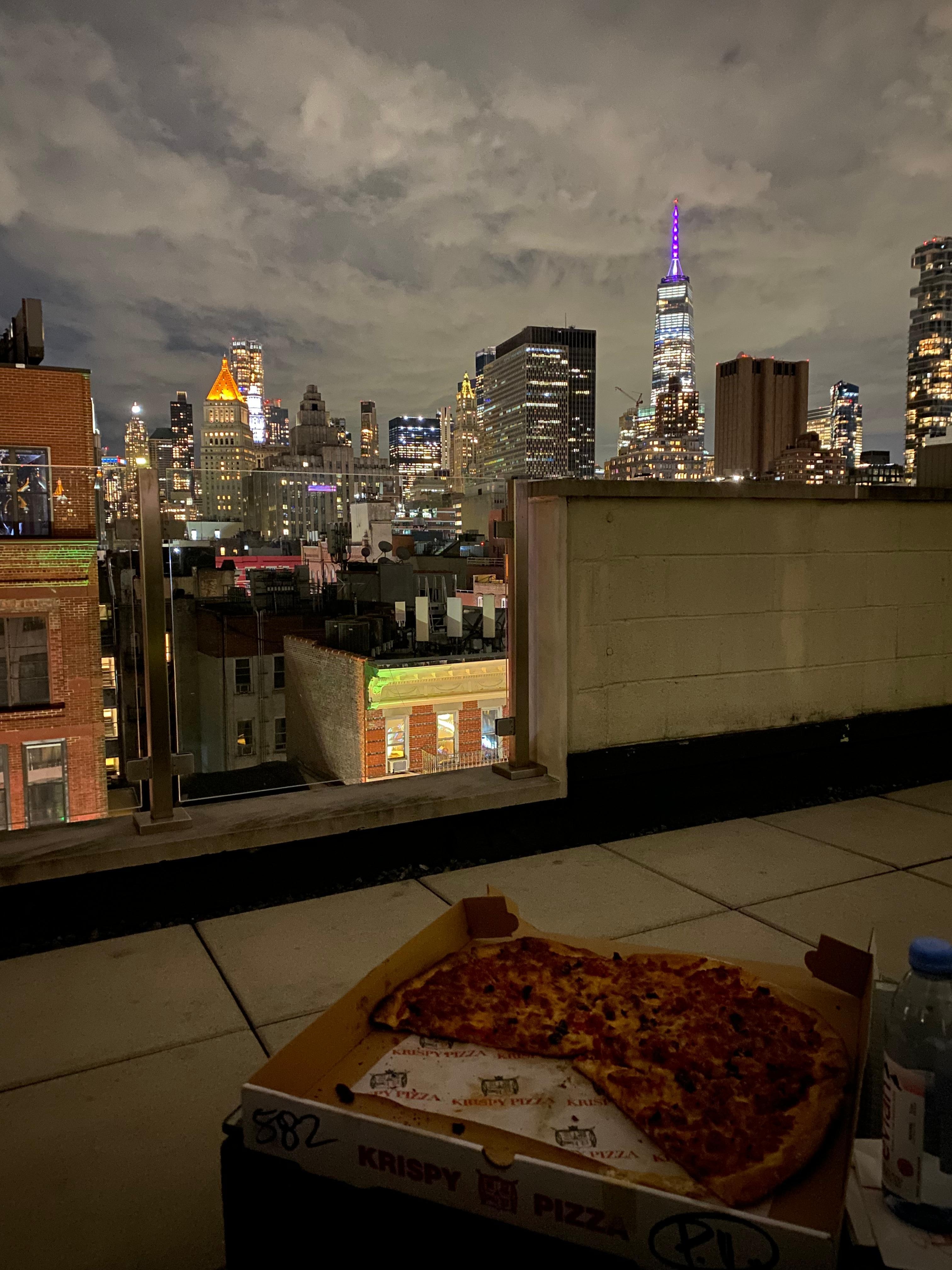 Roof top with pizza 😎