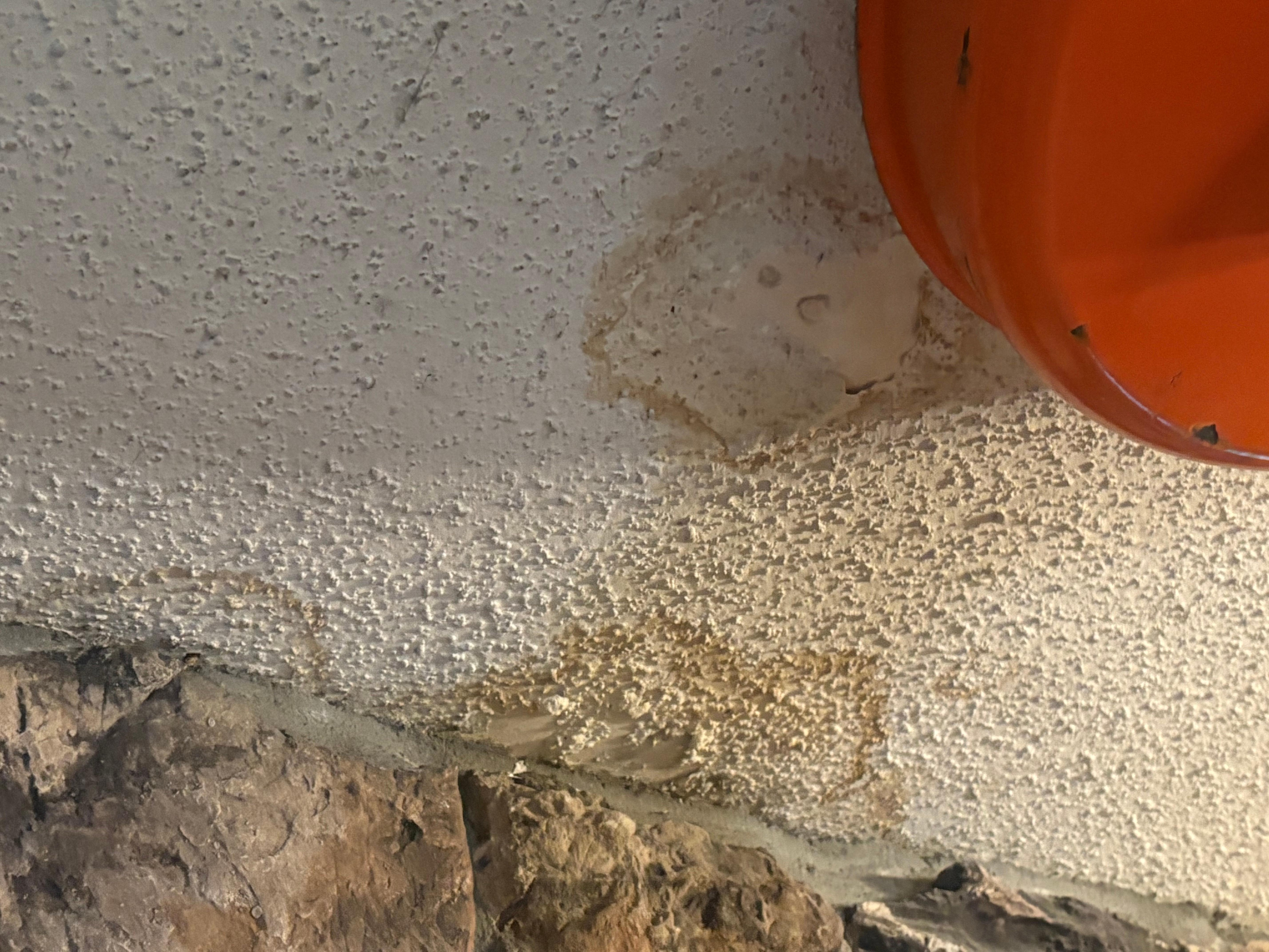 Ceiling near fireplace