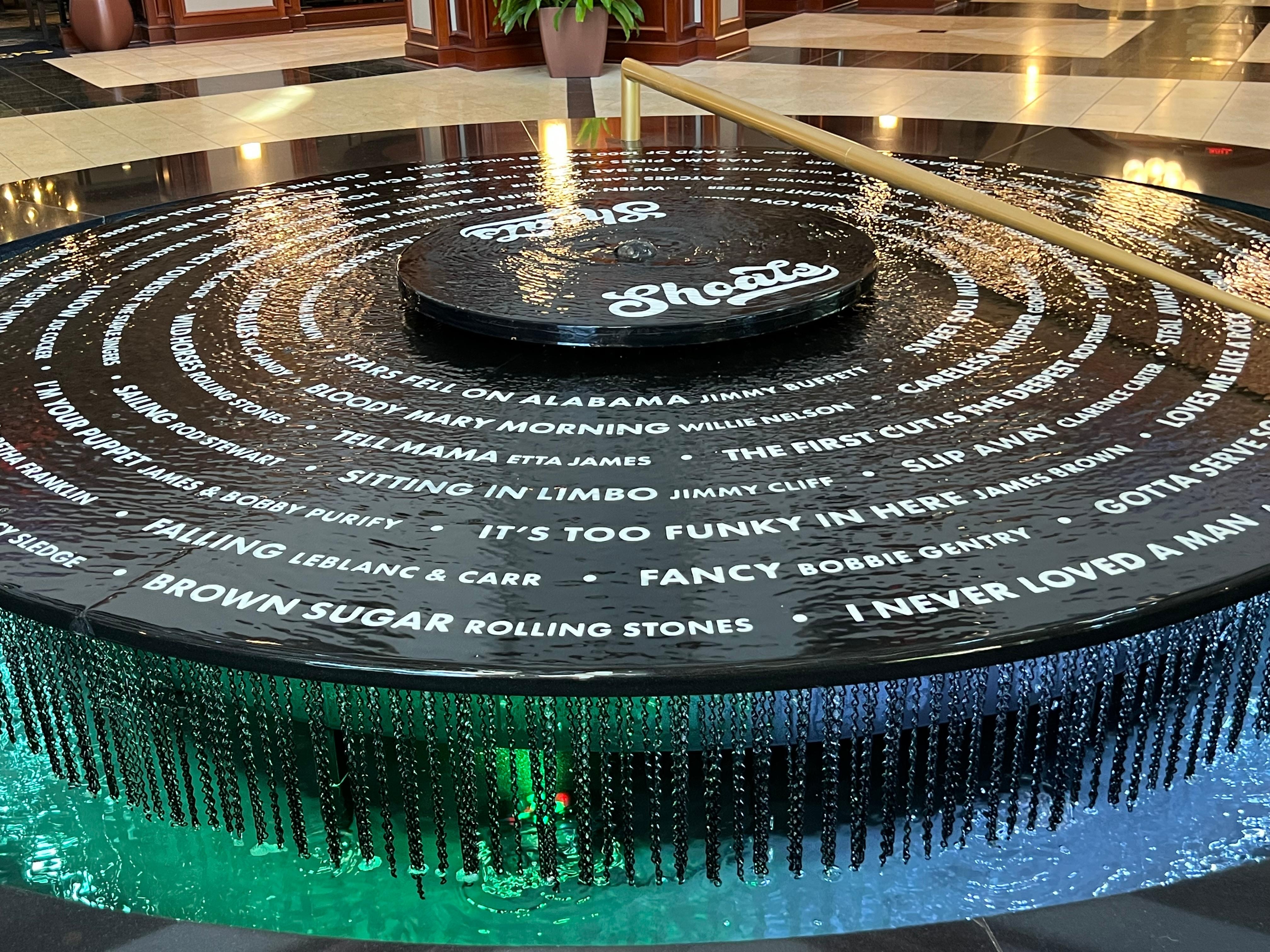 Water fountain in lobby