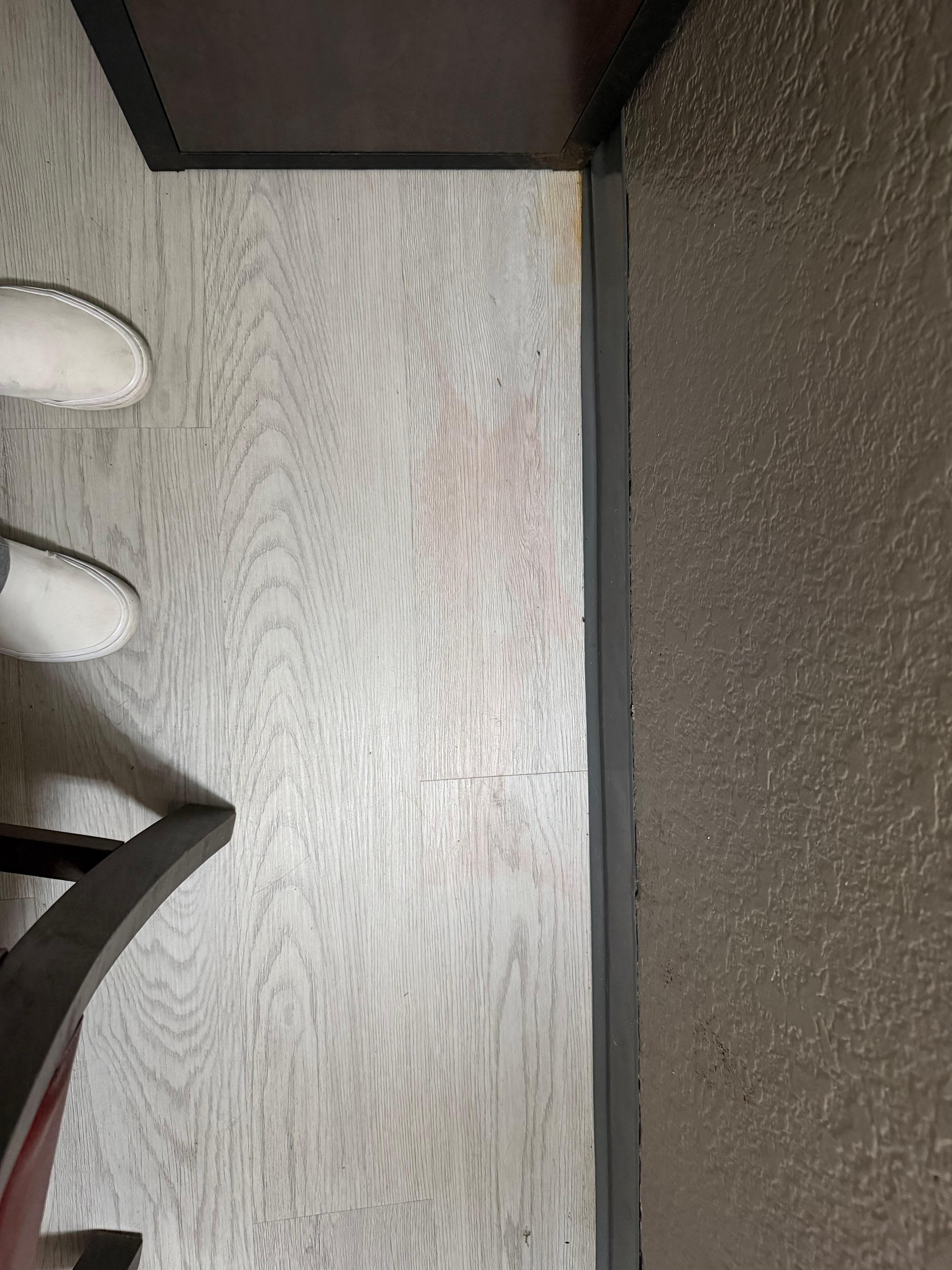 Pink or red stains on the floor