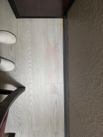 Pink or red stains on the floor