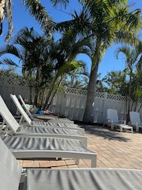 A peaceful area by the pool to relax