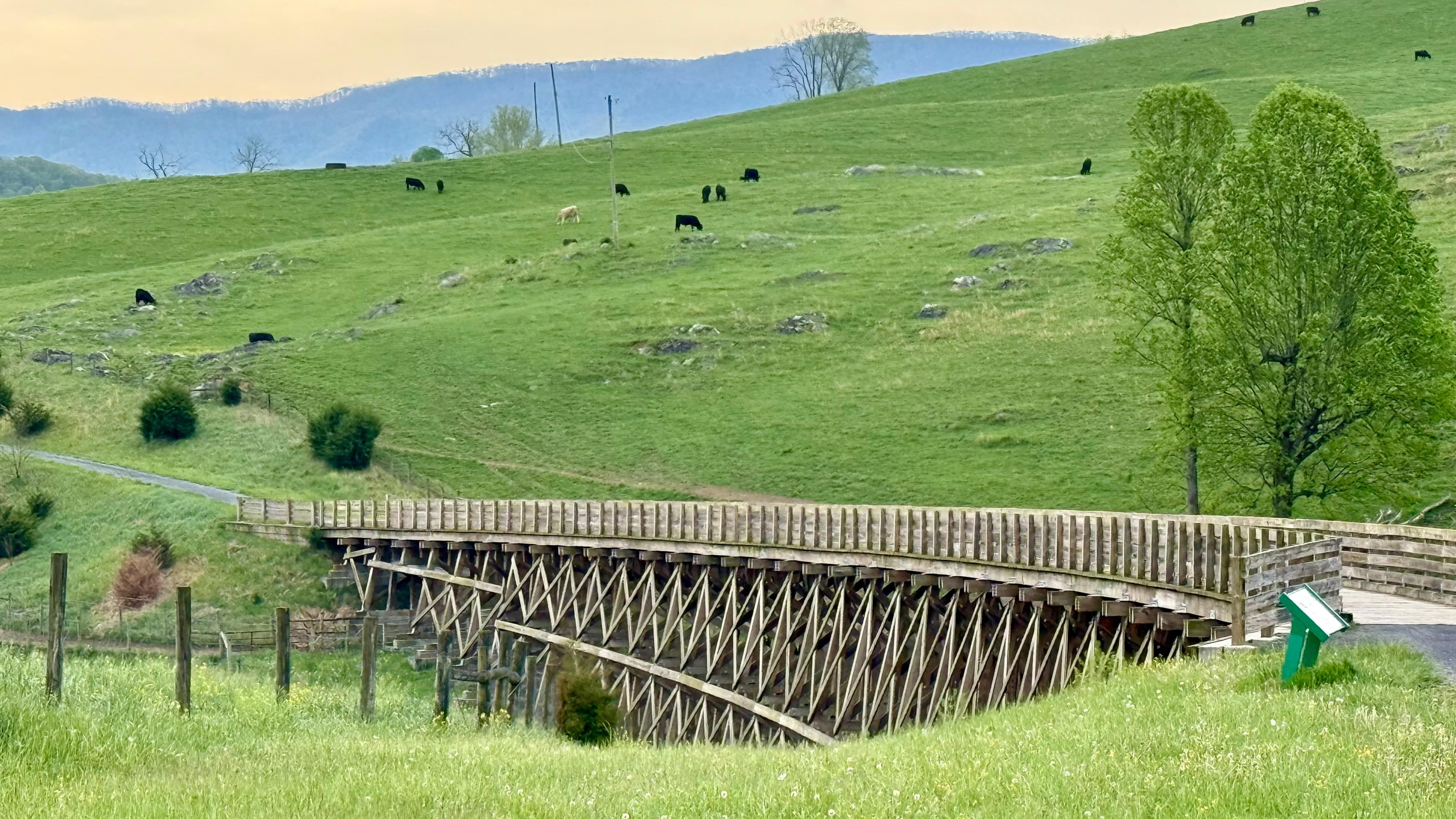 Virginia Creeper trail and one of the many tressle bridges