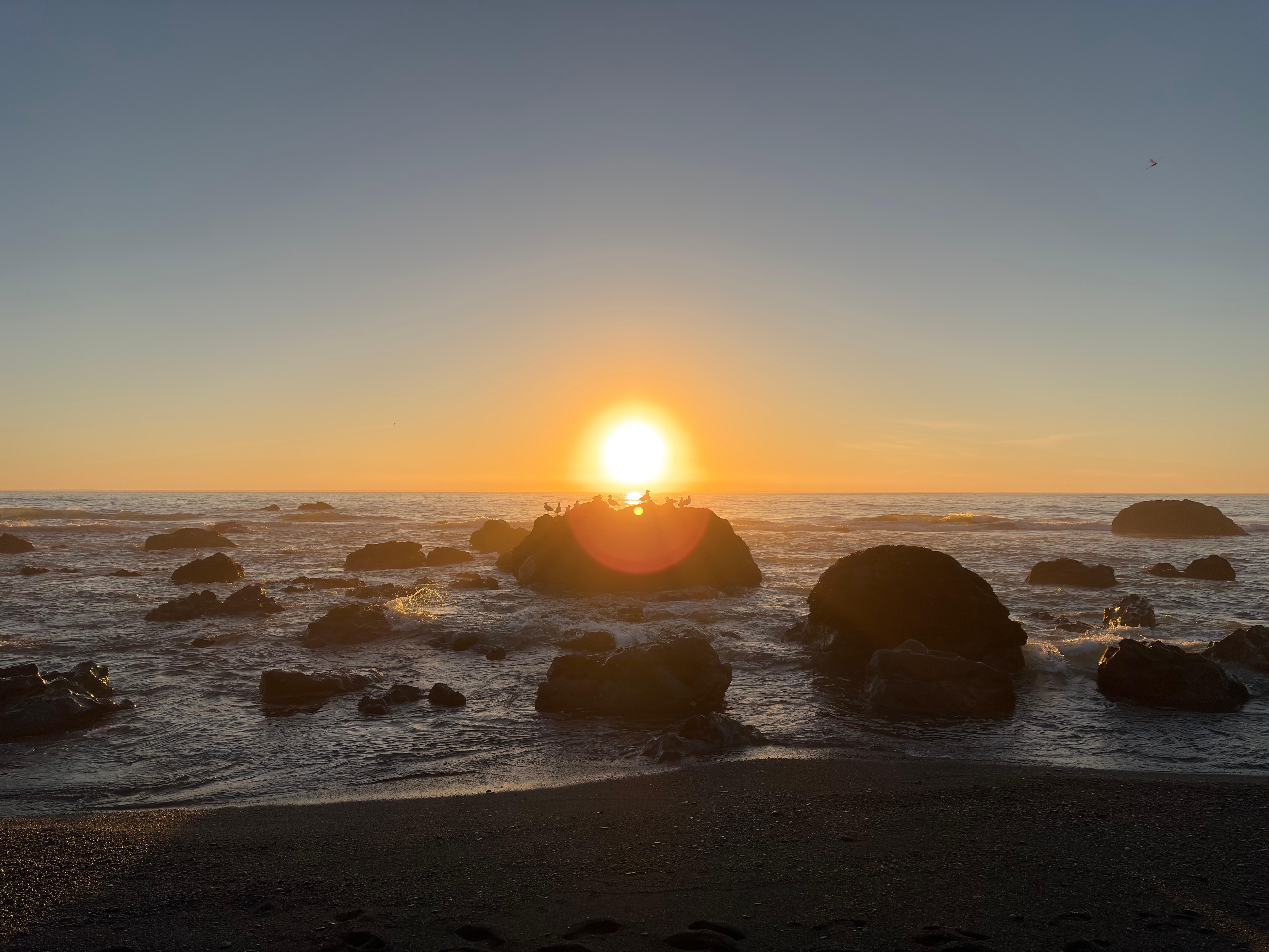 Sunset on the private beach