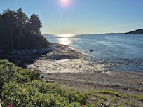 Beautiful little brook running into the ocean we seen on our walk.