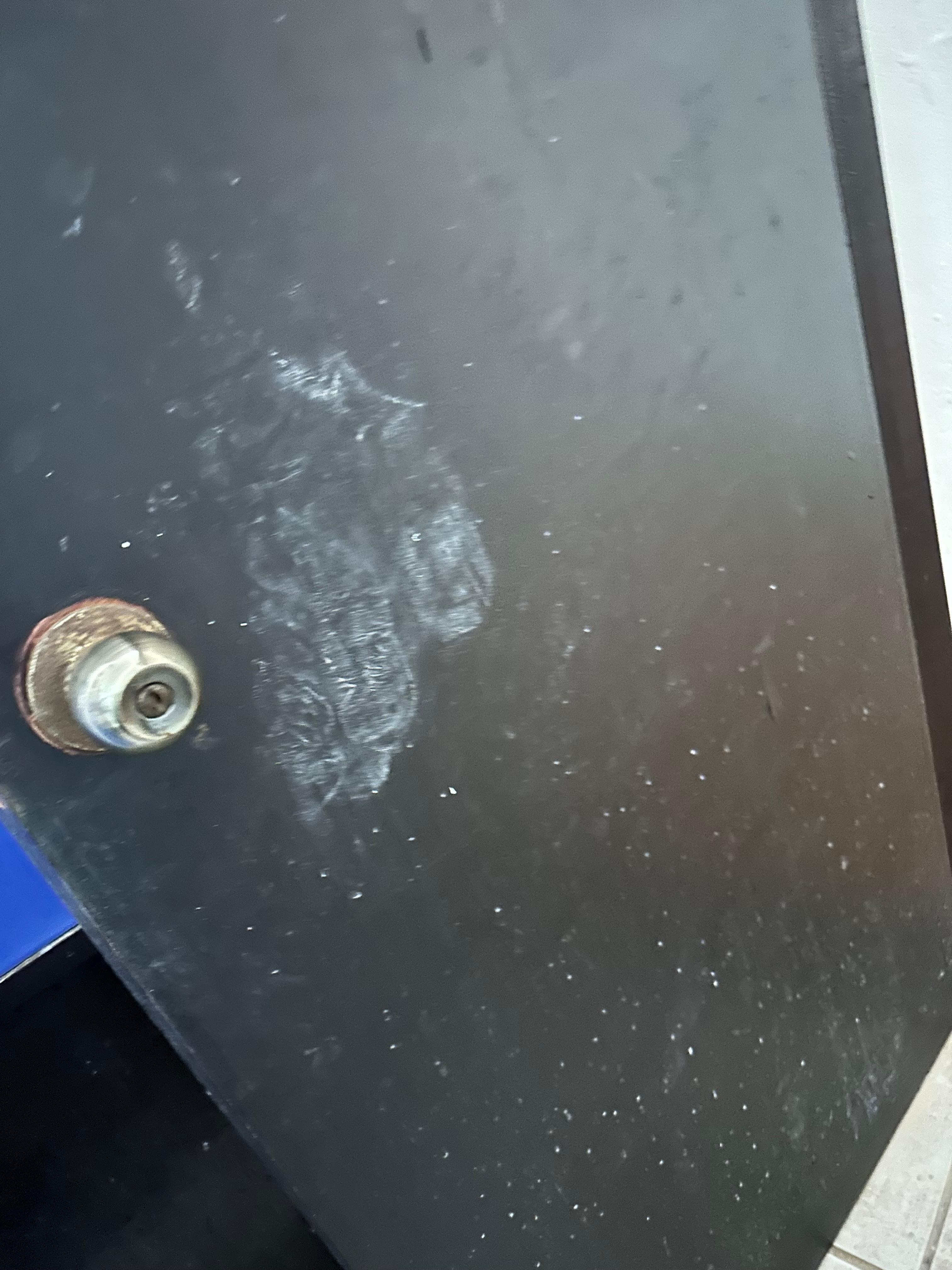The bathroom door