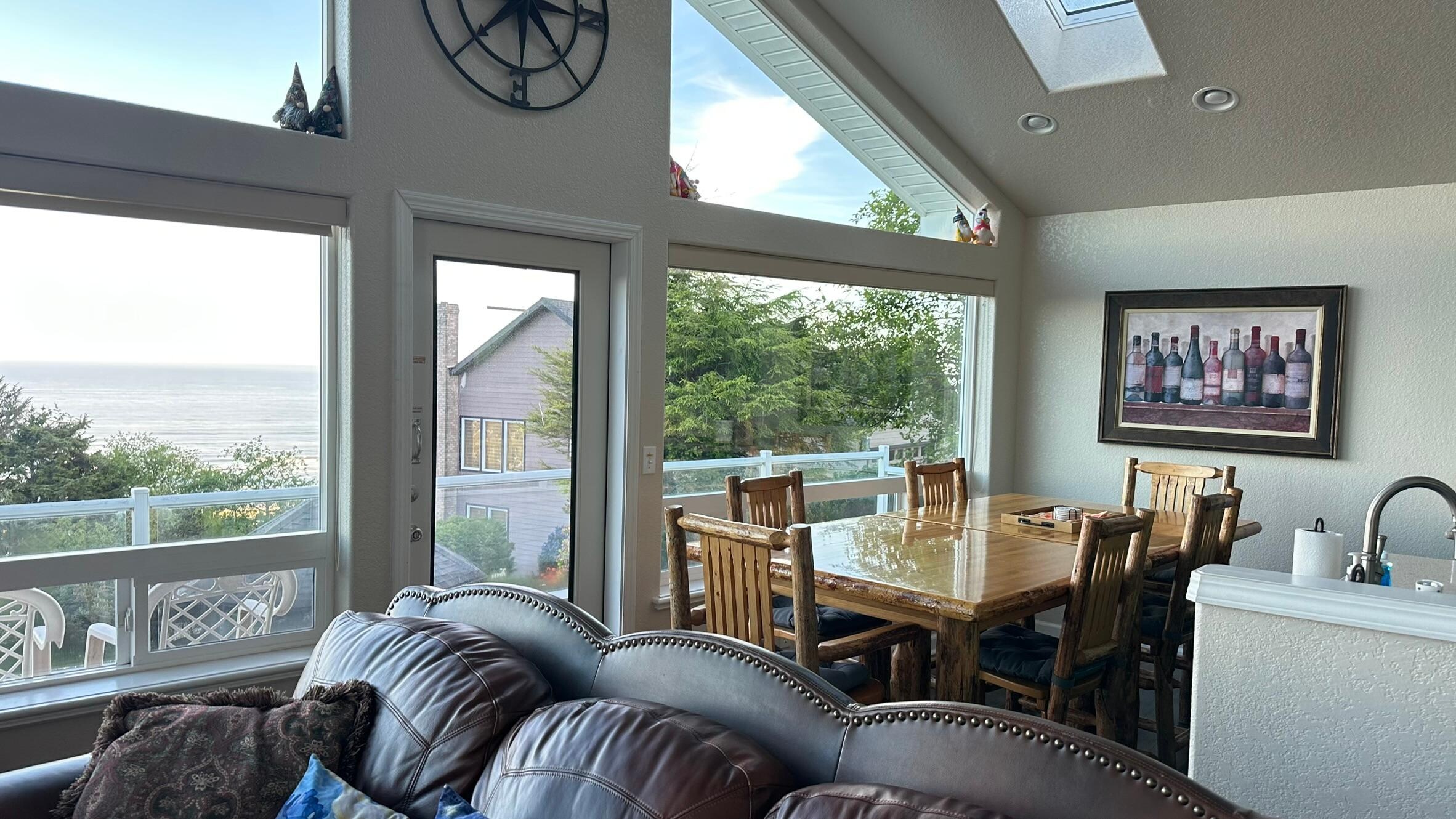 Looking out from the living room.