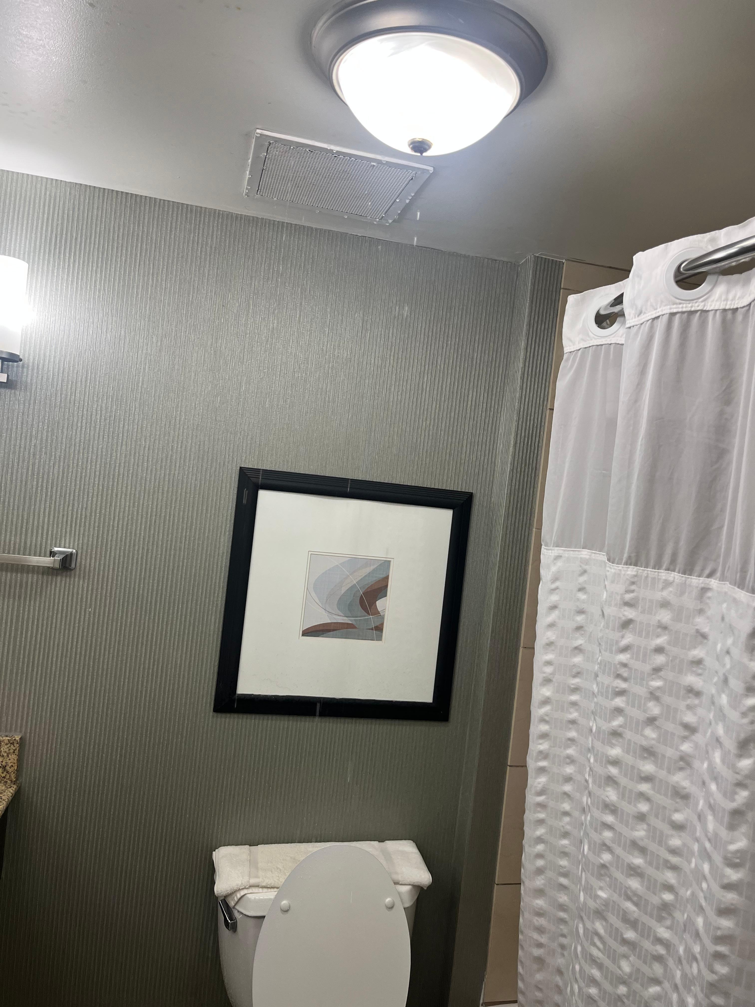 Running water from ceiling 
