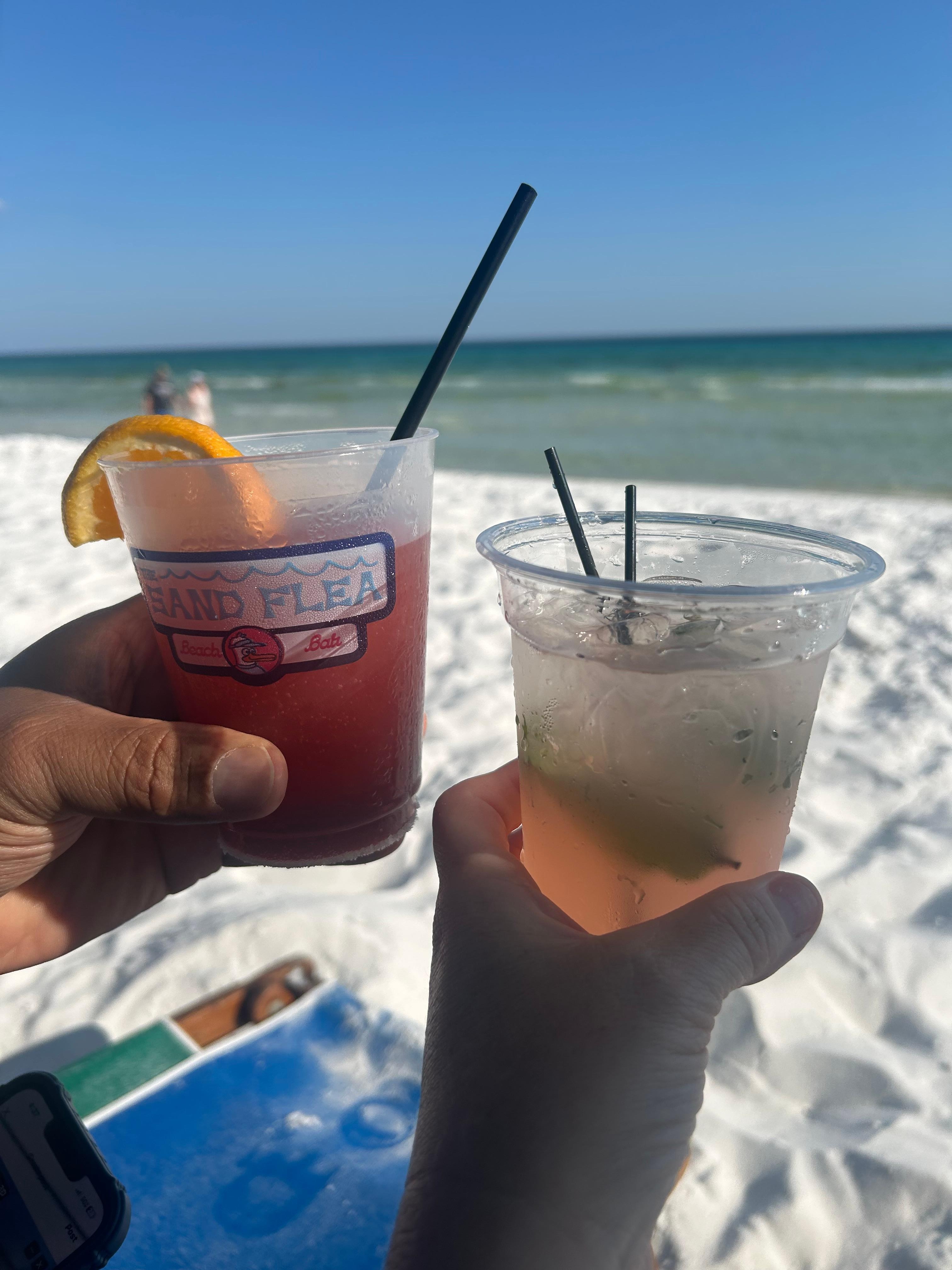 Sand flea restaurant and bar right outside front door 