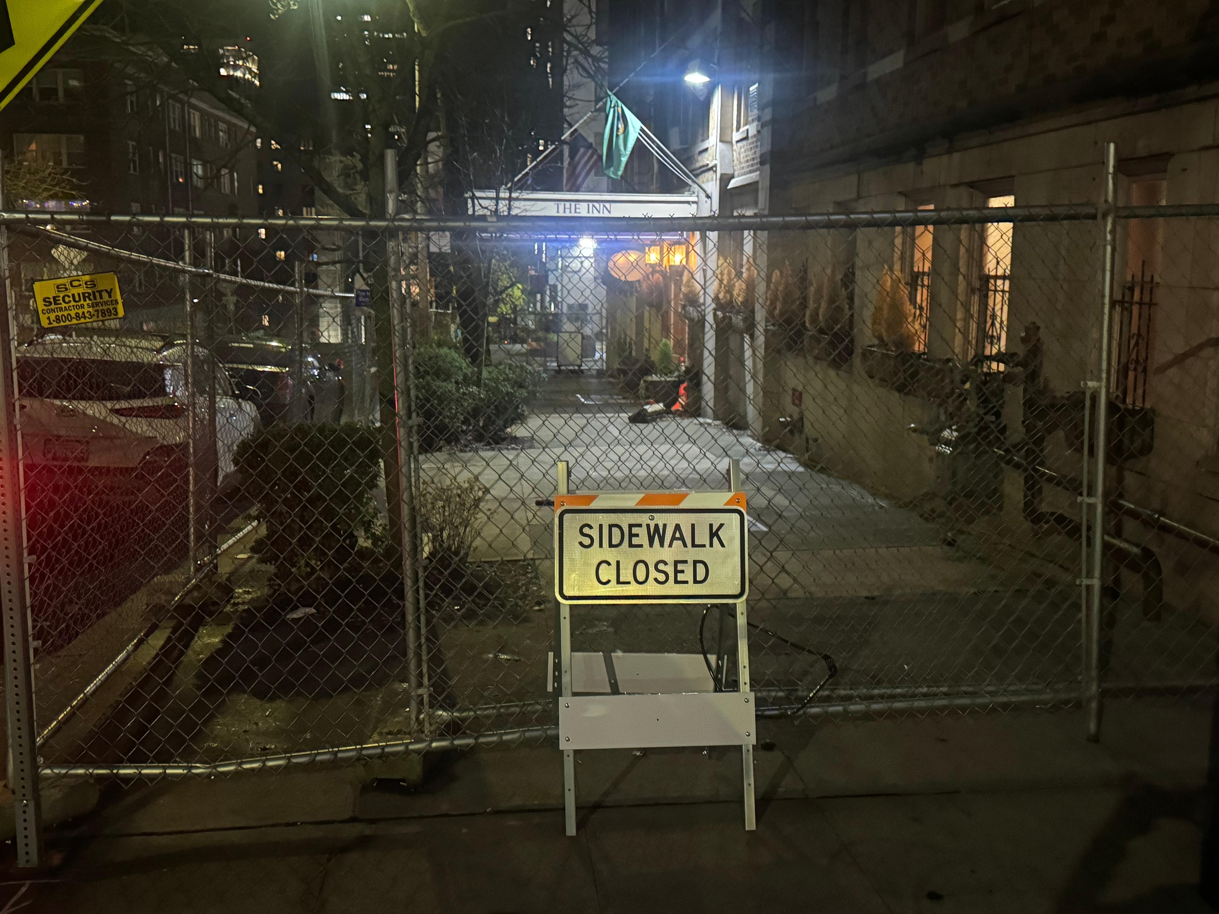 East end of the totally fenced off entrance 