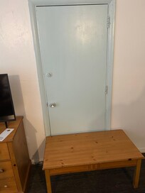 They had a table against the suite door because it wouldn’t lock properly.