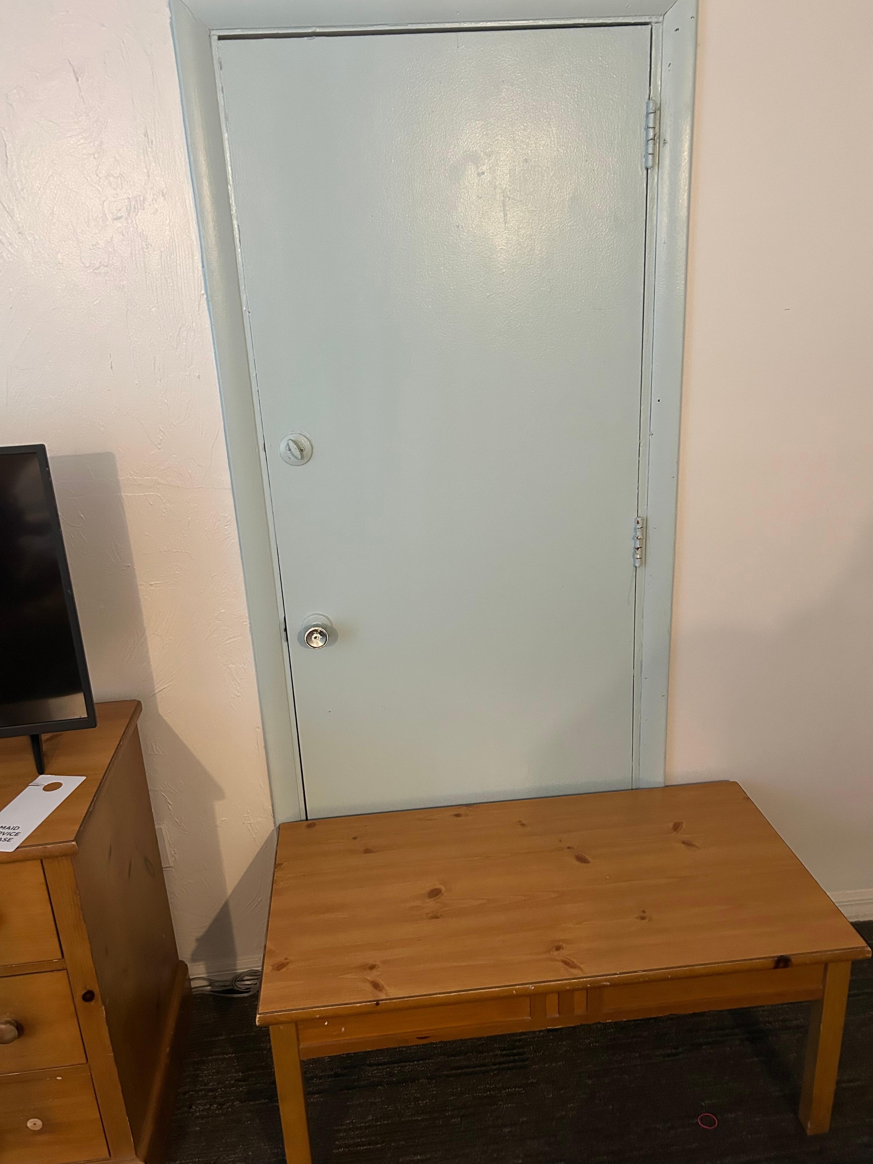 They had a table against the suite door because it wouldn’t lock properly.