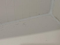 Poorly cleaned washroom. This was like this when we first arrived in our room.