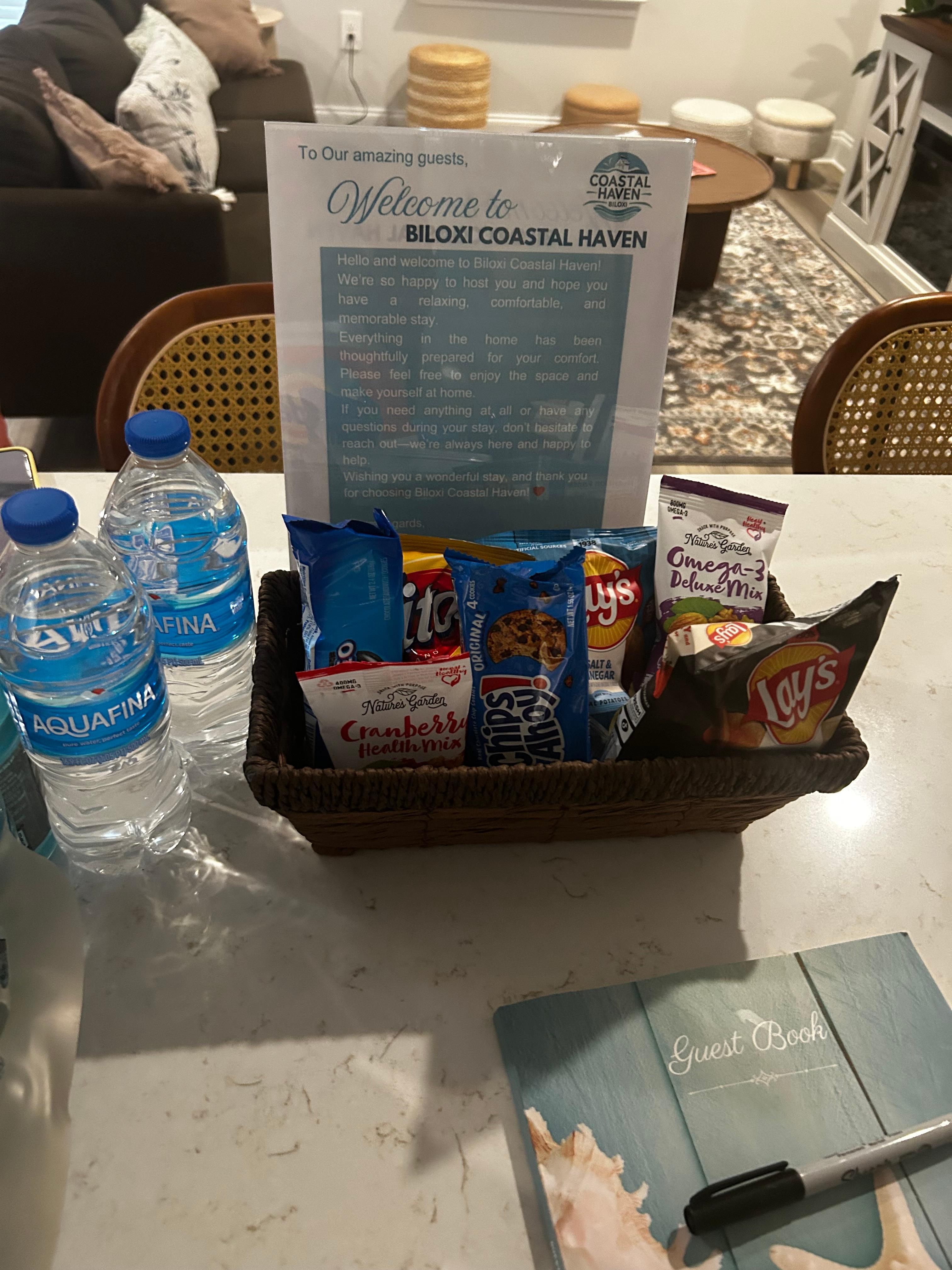 There was a sweet welcome kit and we enjoyed the snacks!