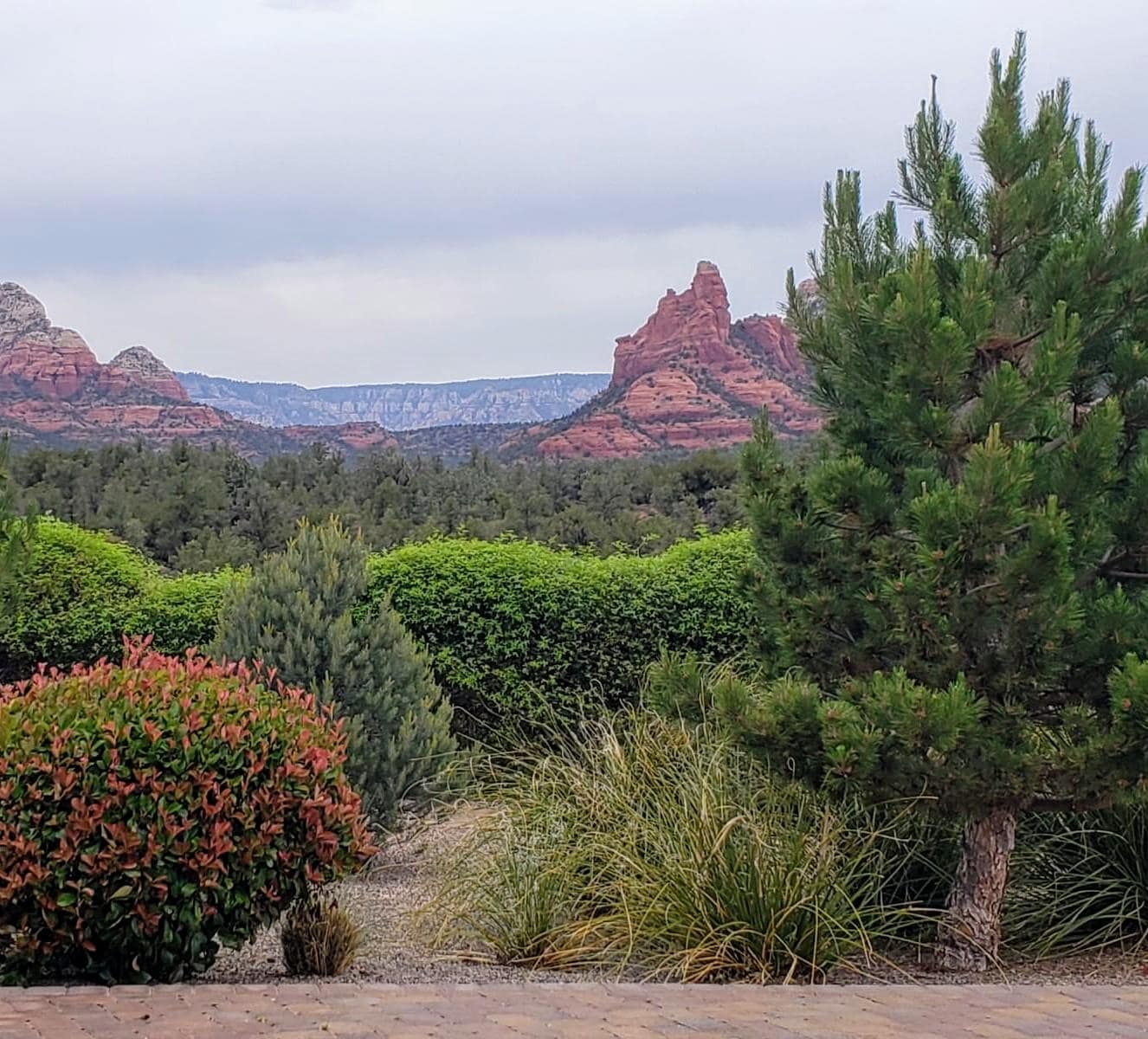 Sedona mountains view from The Mariposa Latin Restaurant