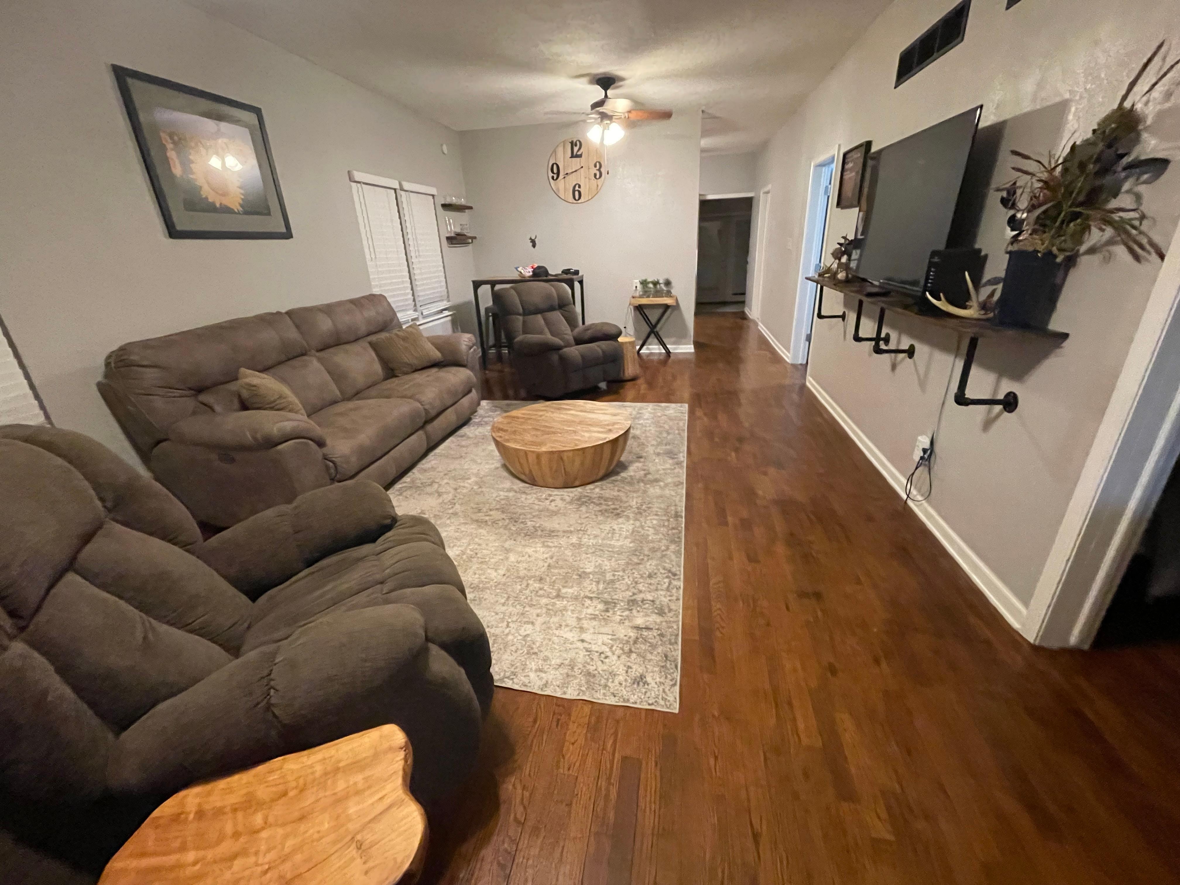 Livingroom furniture was comfortable and has a nice big kitchen 