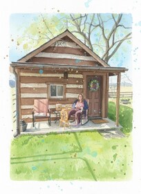 I throughly enjoyed spinning some yarn while watching the sheep from the porch on the cabin!