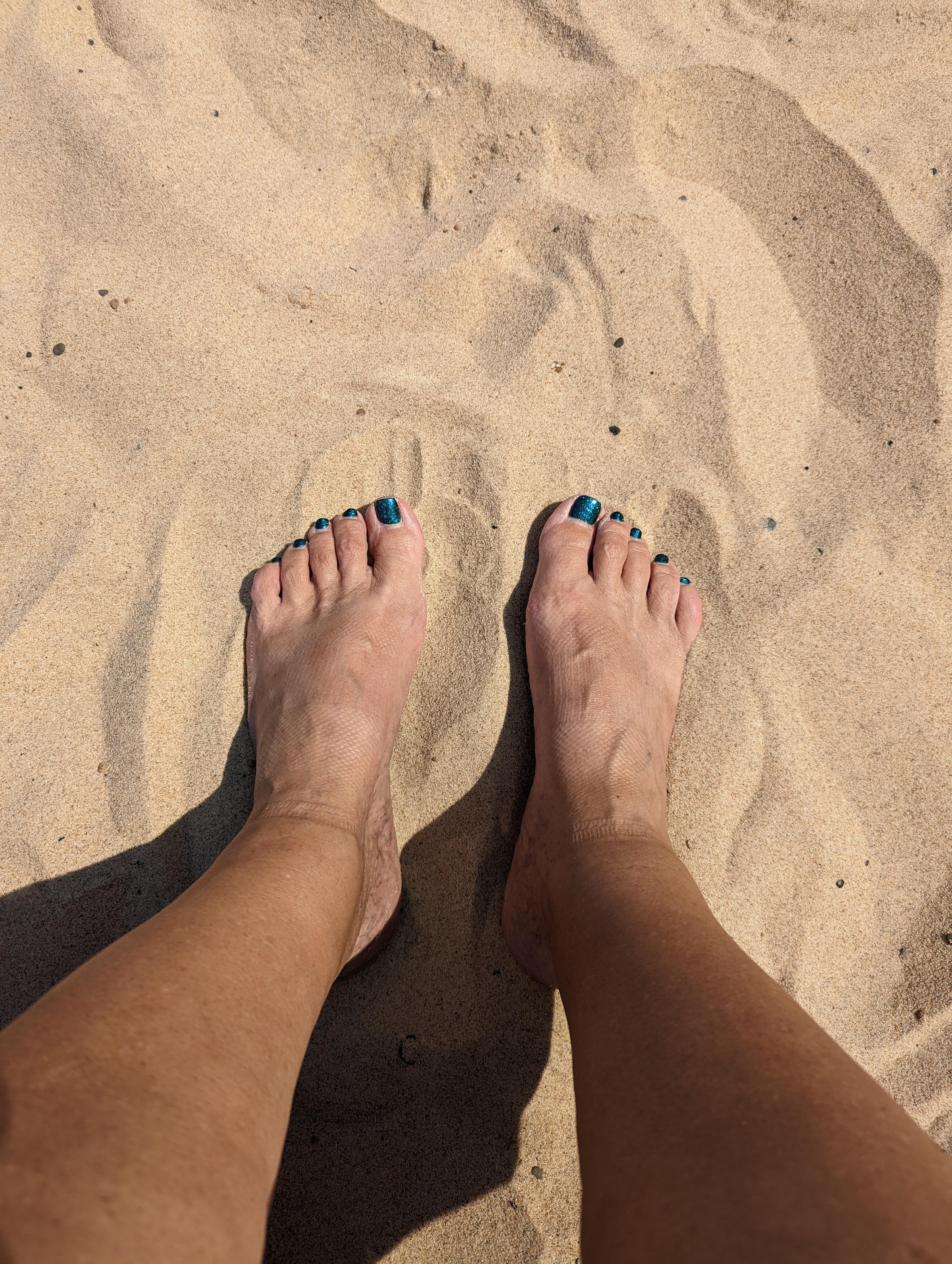 On the private beach...toes in the sand