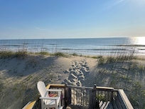 Walk to beach from the patio.