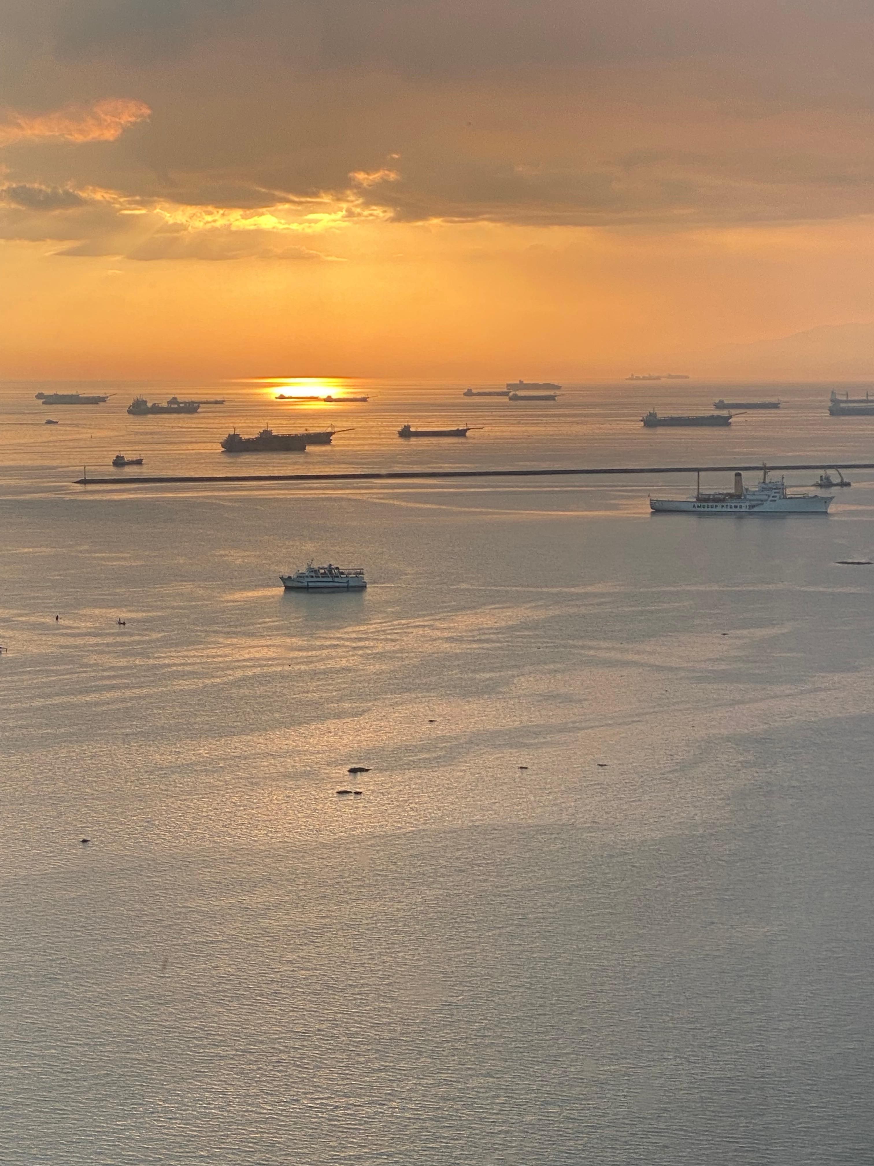 Utsikt över Manila Bay, sett från boendet