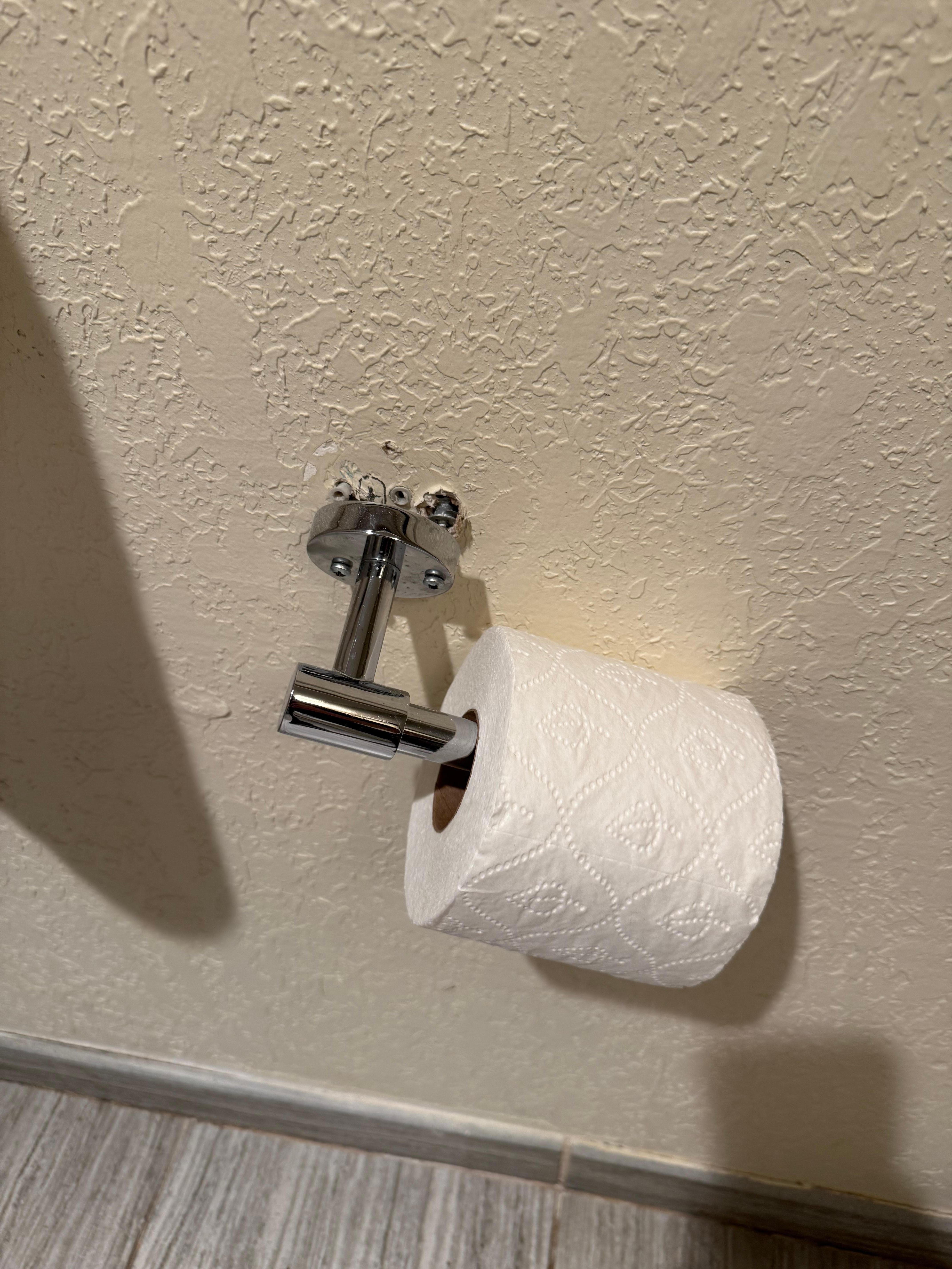 Broken toilet paper holder