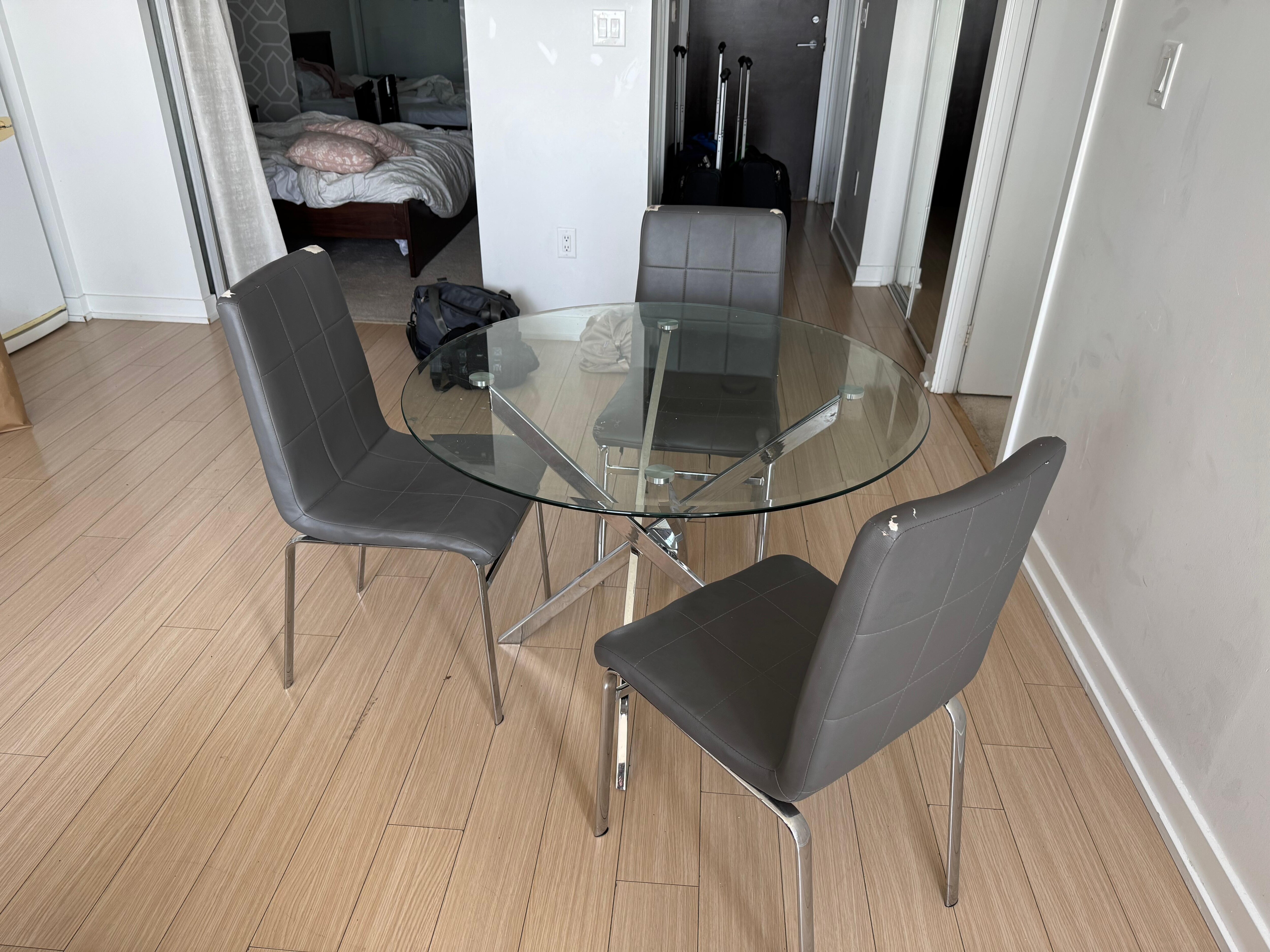 Only 3 worn chairs