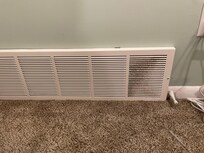 Air return living room after cleaning part of it and we cleaned 2 others in bath and bedroom