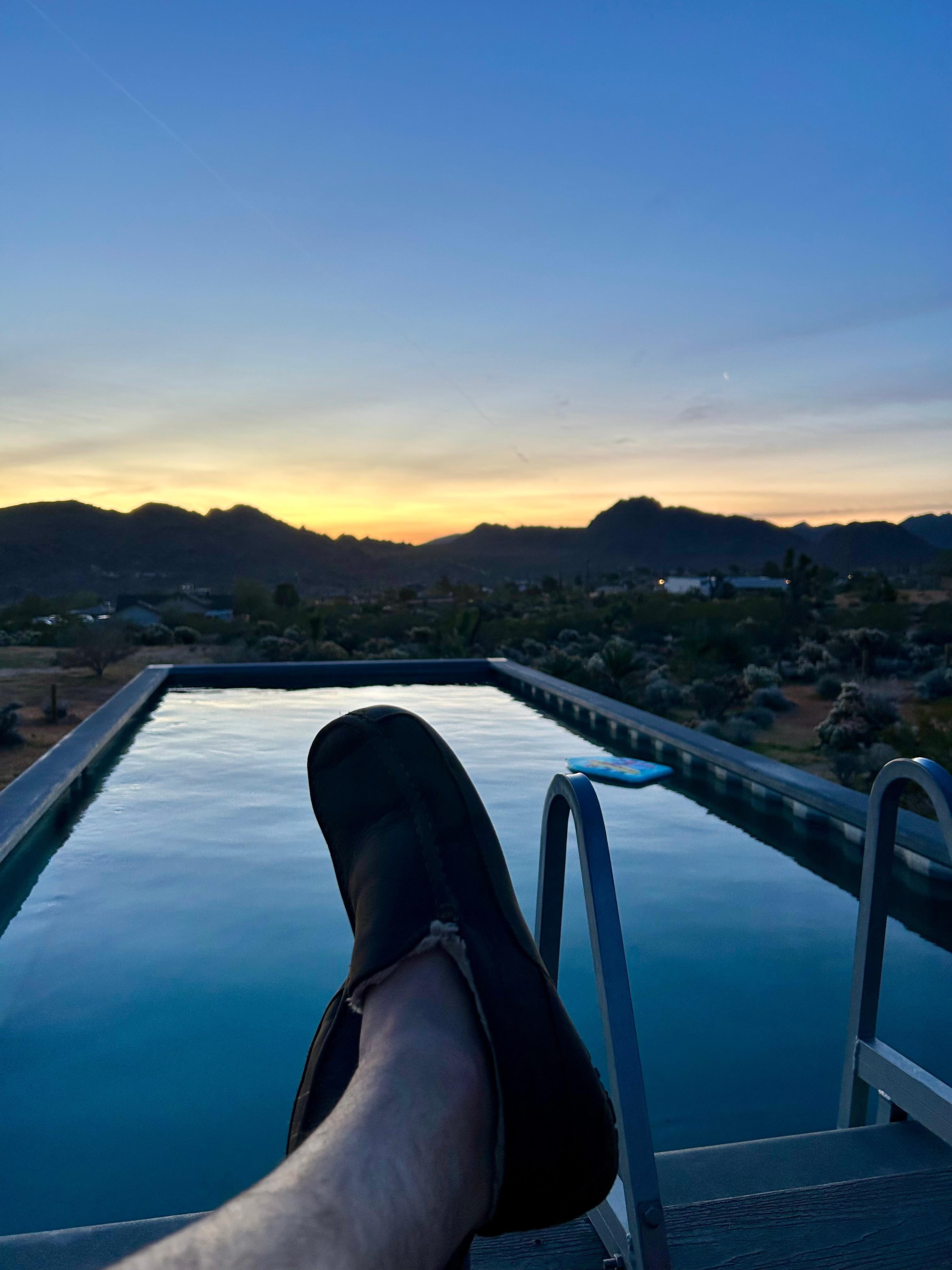 Morning coffee and  sunrise