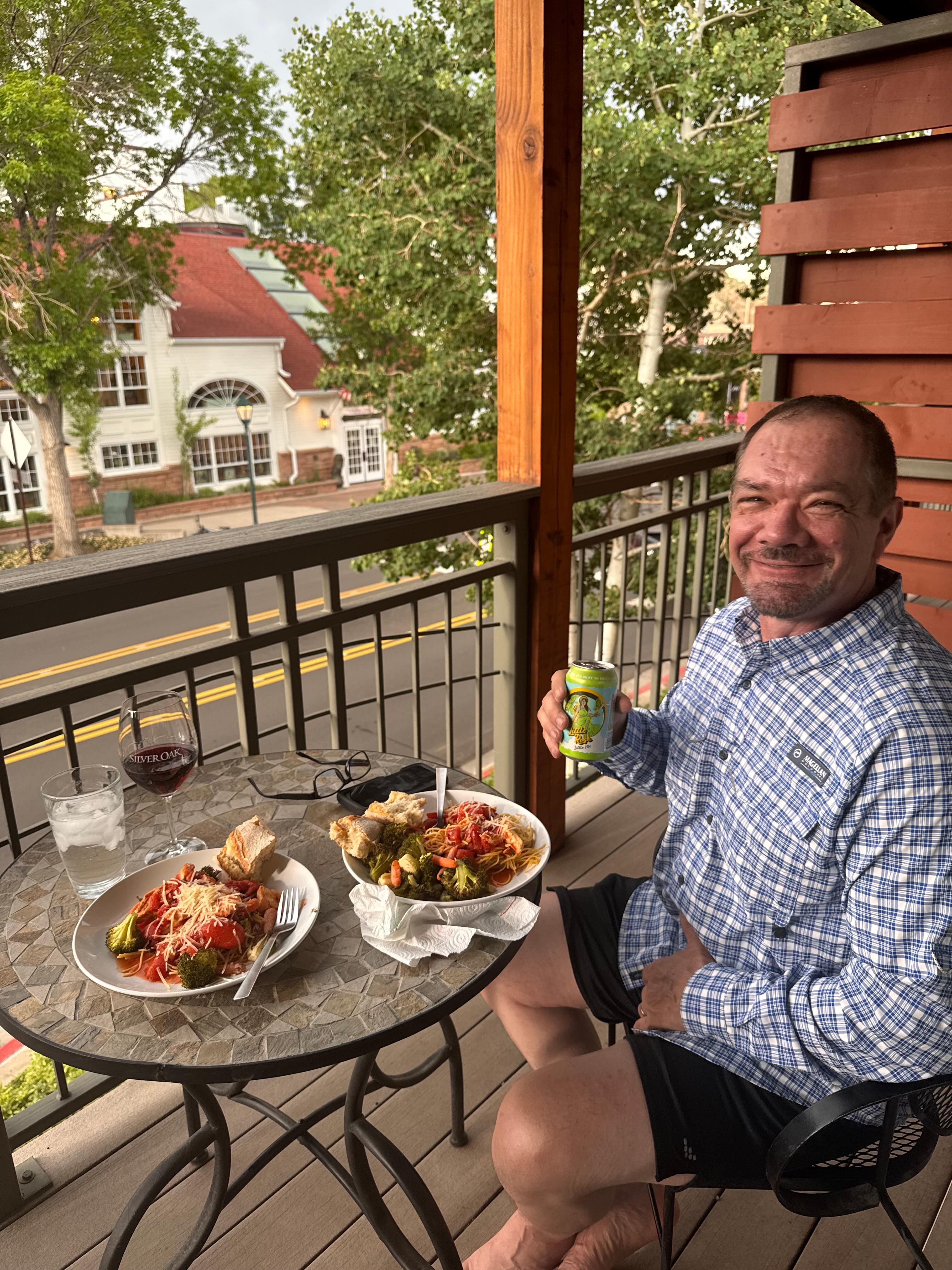 Dinner on the balcony