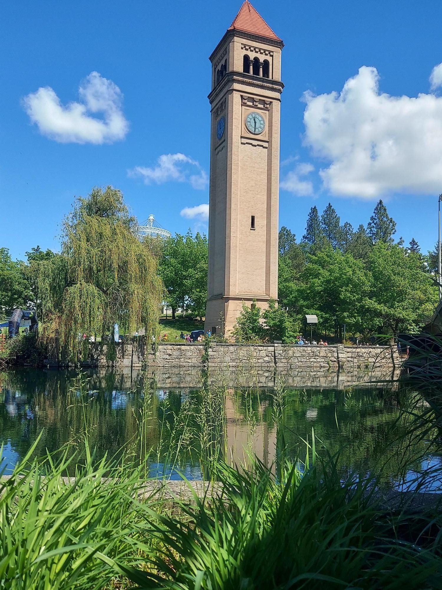 Old Great Northern clock tower in Riverfront Park