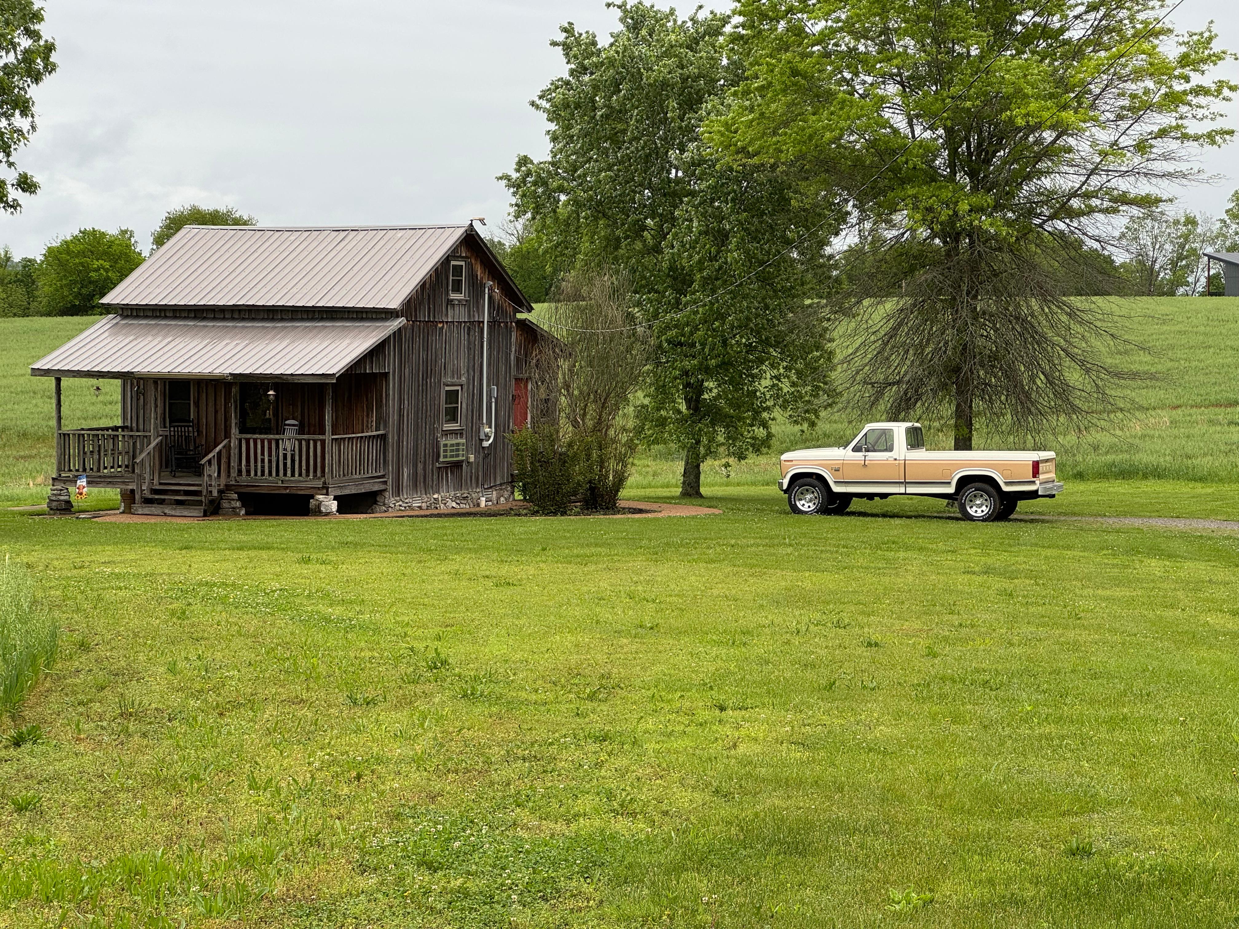 A peaceful walk around the yard got me this cool pic of my truck with the cabin