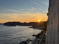 Beautiful sunset view of old town.