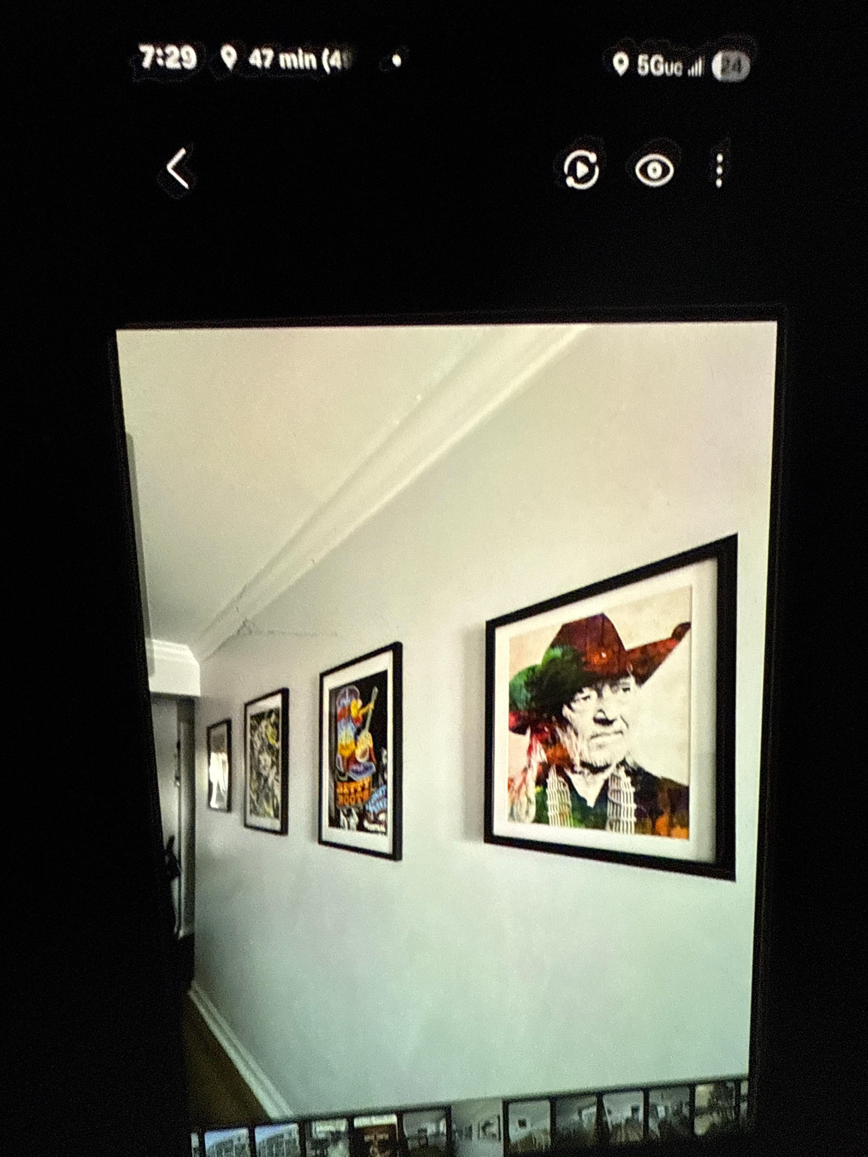 Pictures in the hallway. 