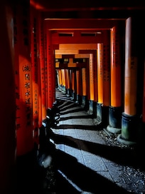 About ten minutes away from Fushimi Inari Shrine. We visited around 10 at night, and we had the place almost completely to ourselves