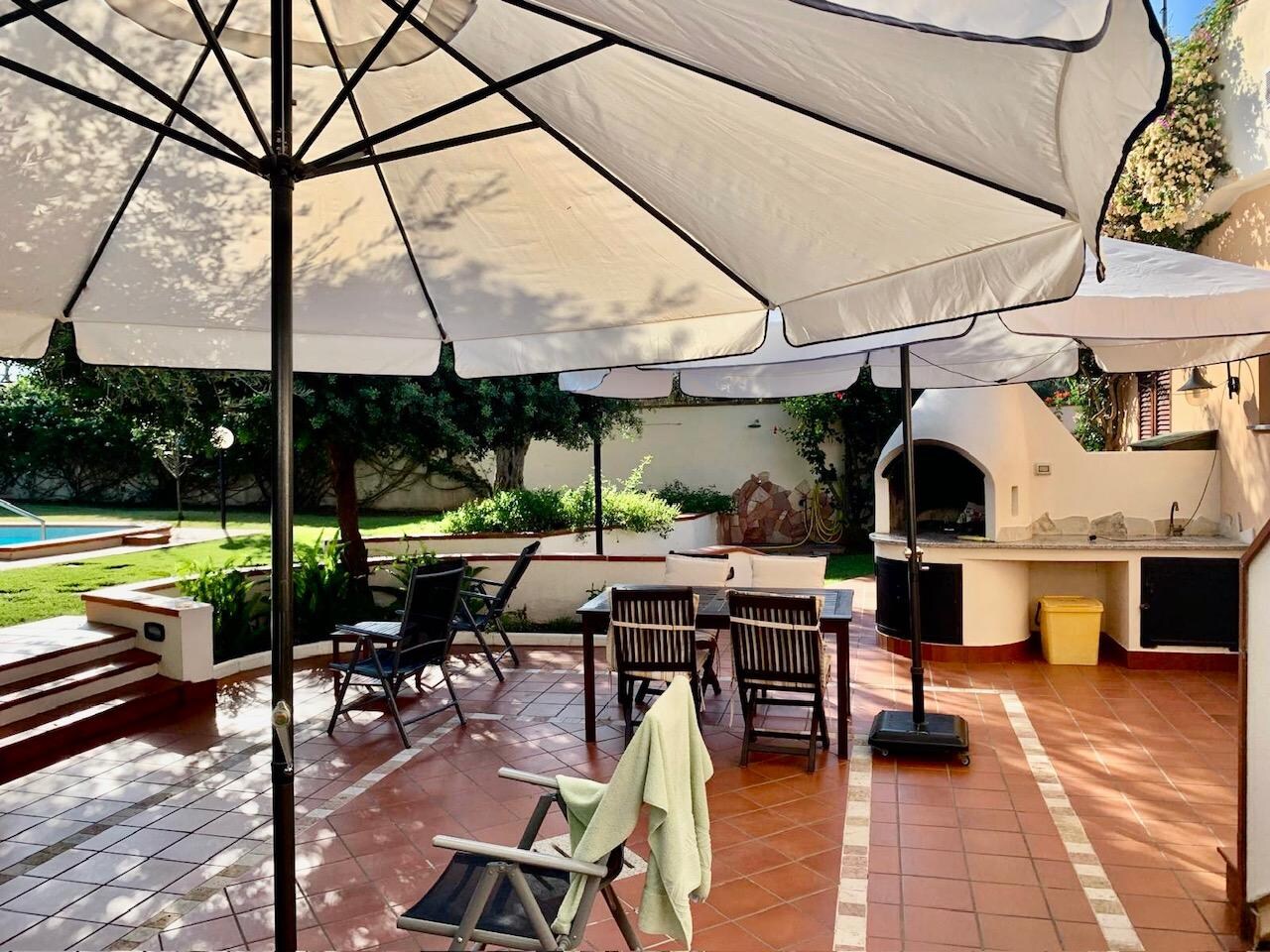 Barbeque and larger table for added friends