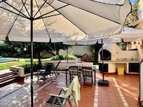 Barbeque and larger table for added friends