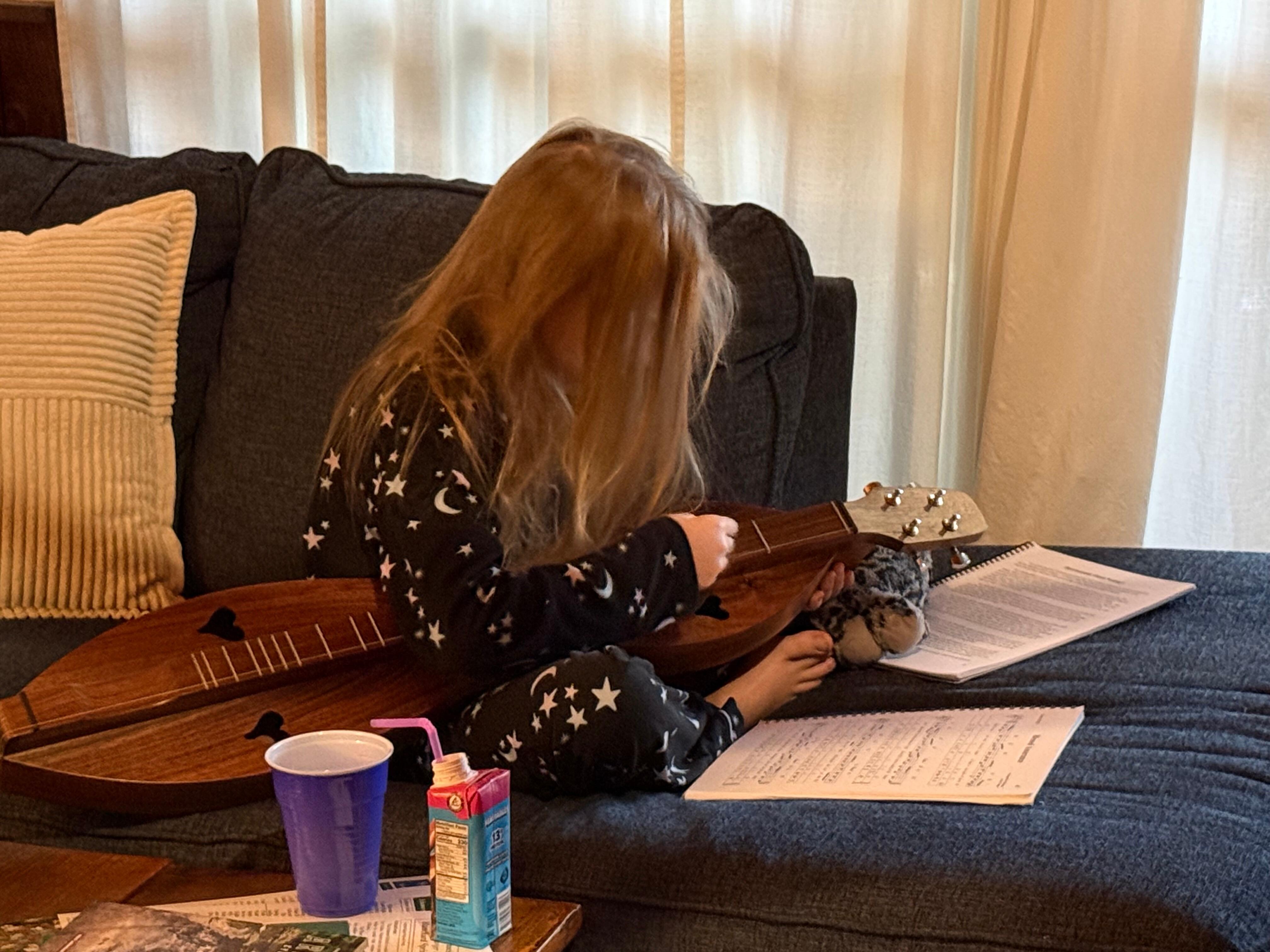 Hanging out in the living room as a family