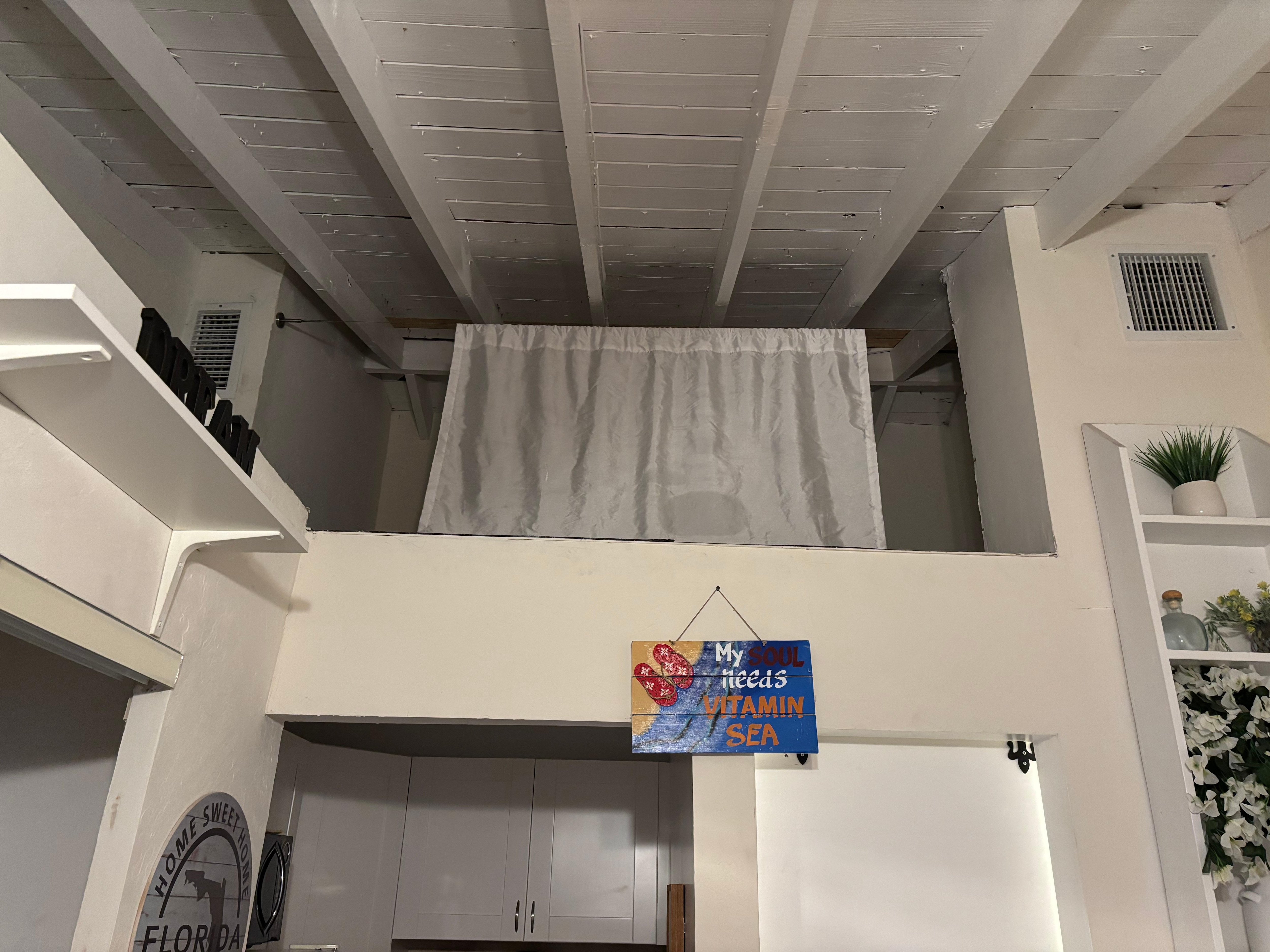 Area above kitchen and bathroom 