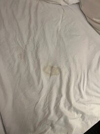 The dirty bed sheets