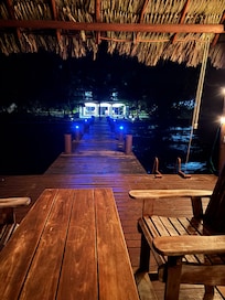 Villa at night from the dock.