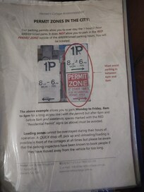 Actual parking entitlements compared to the description of parking being provided as part of the stay.