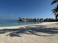 White soft sandy beaches around island